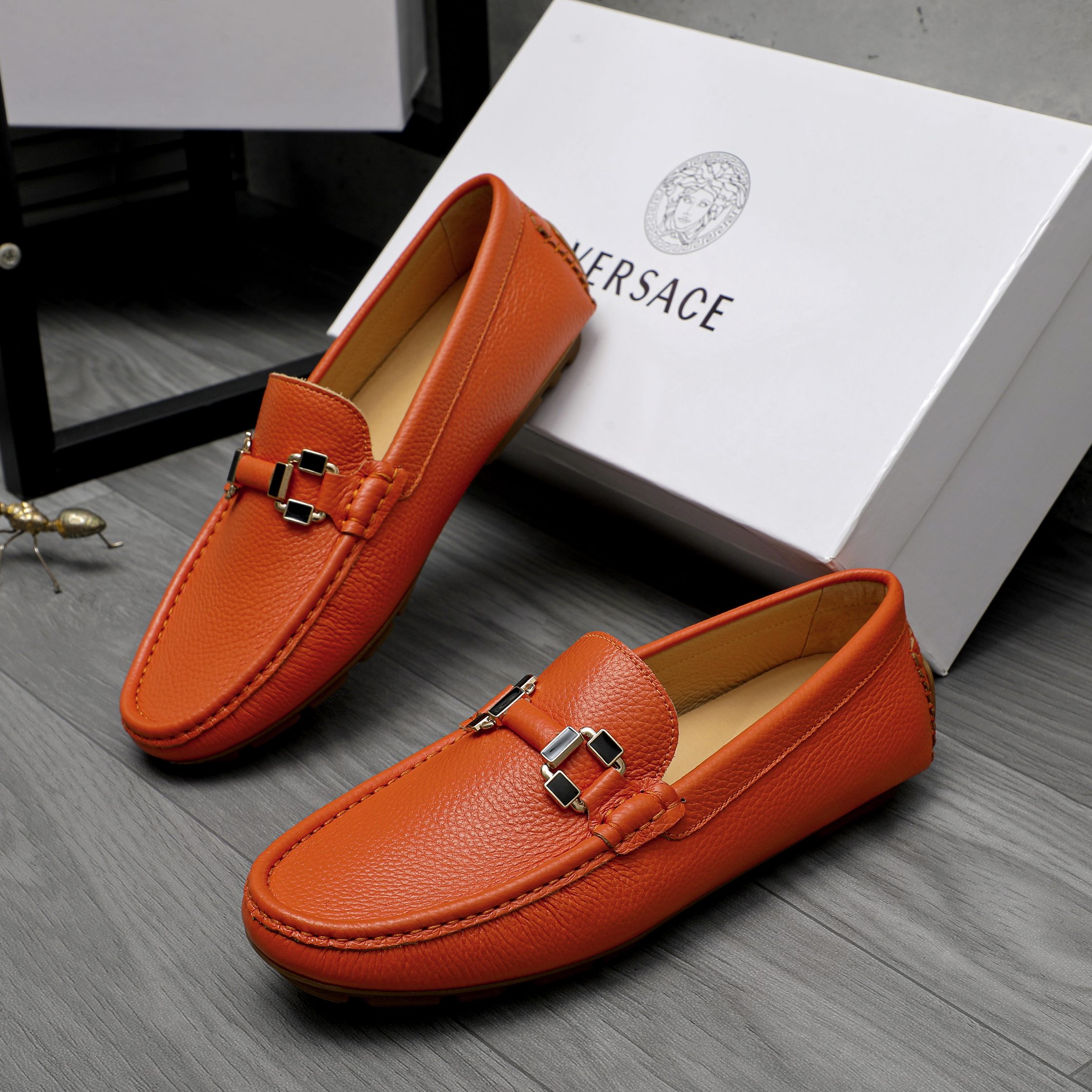 Versace Men's Leather Loafers Slip-on Casual Shoes 4 a1742453123864 6414