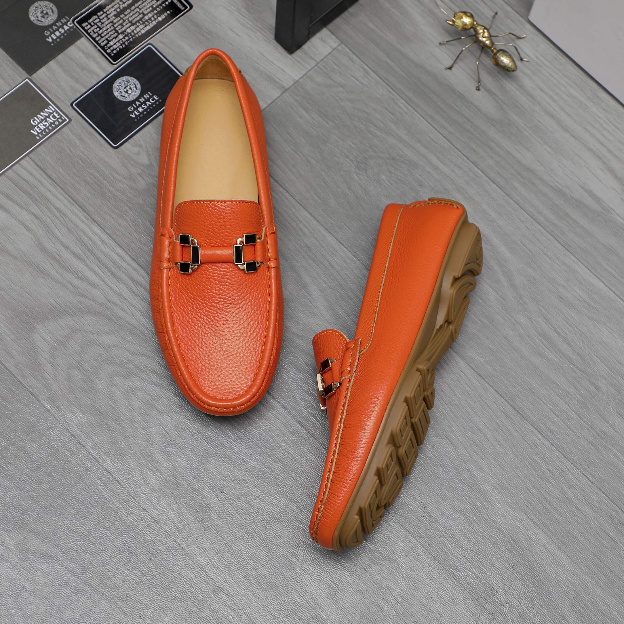 Versace Men's Leather Loafers Slip-on Casual Shoes 5 a1742453124402 8275