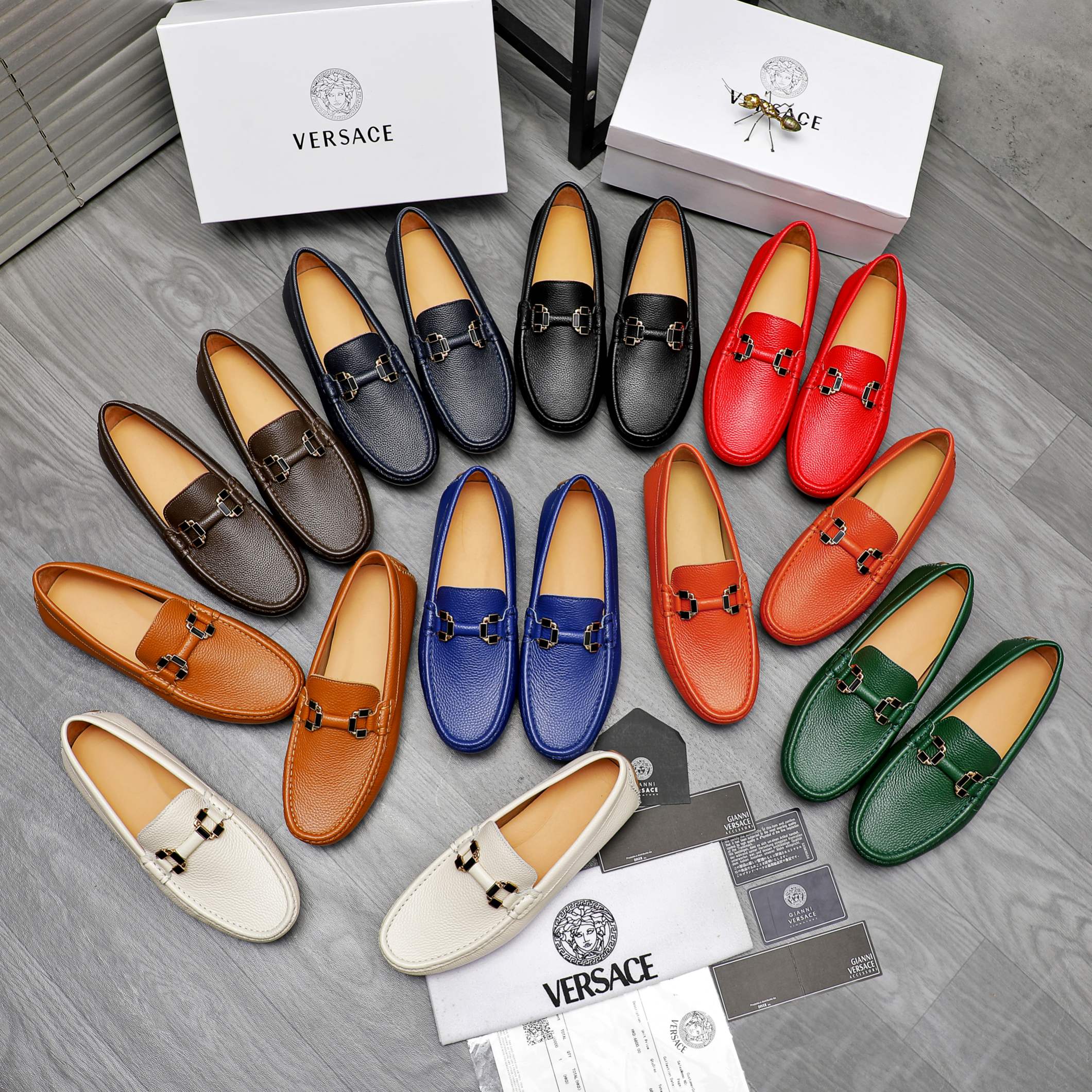 Versace Men's Leather Loafers: Stylish Slip-Ons in Multiple Colors 2 a1742453124451 2216