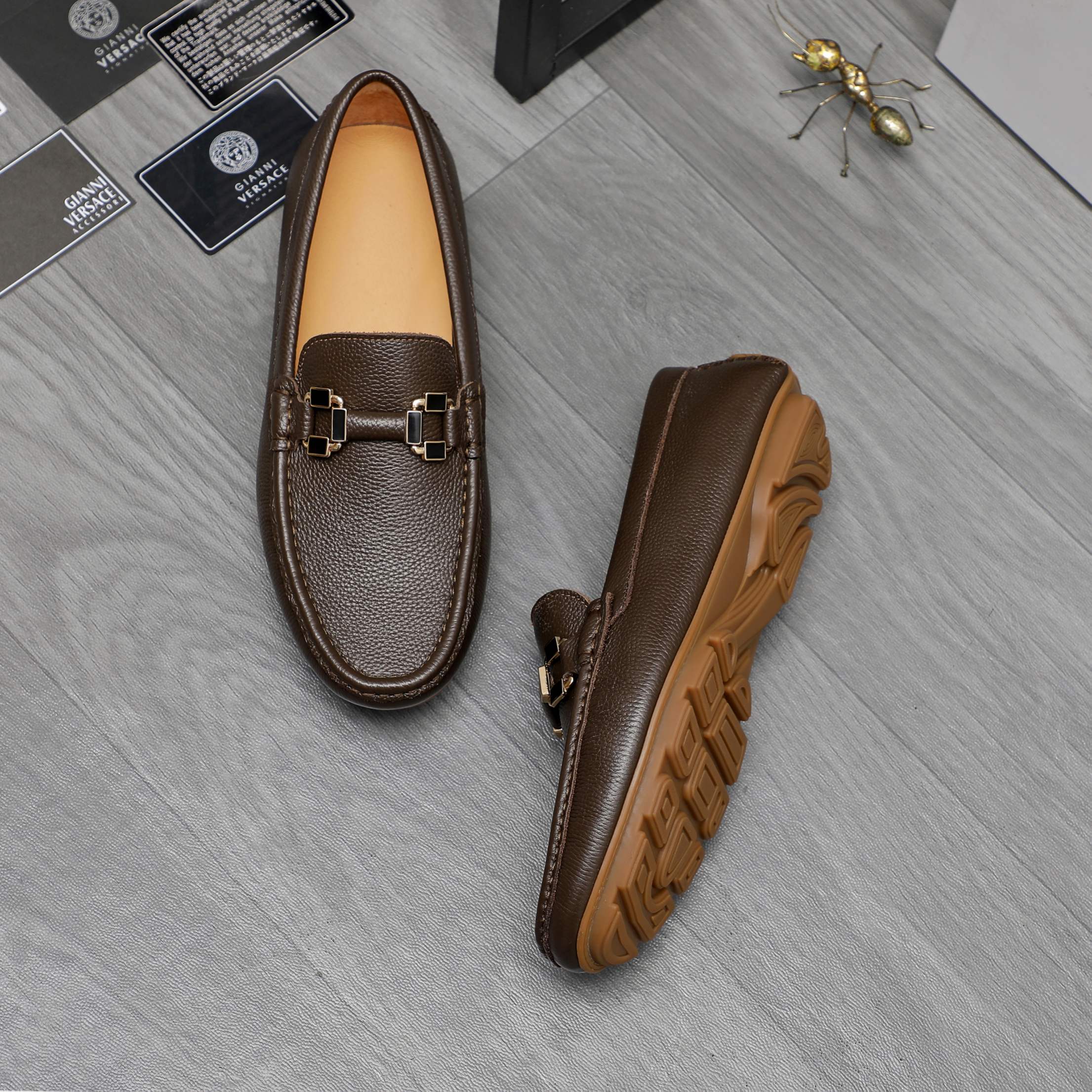 Versace Men's Casual Loafers Genuine Leather Slip-Ons, Sizes 38-44 5 a1742453242088 2023