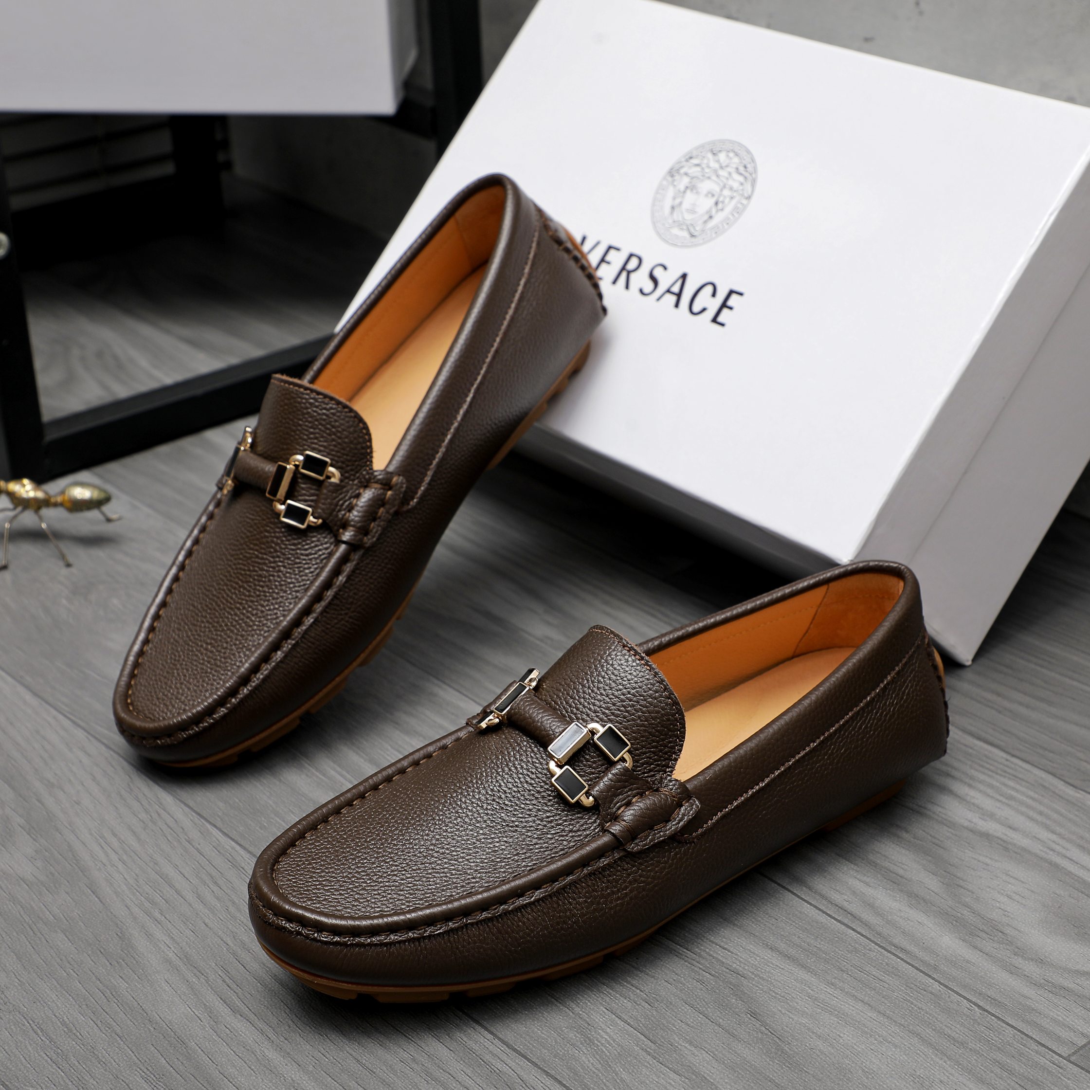 Versace Men's Casual Loafers Genuine Leather Slip-Ons, Sizes 38-44 4 a1742453243563 2704