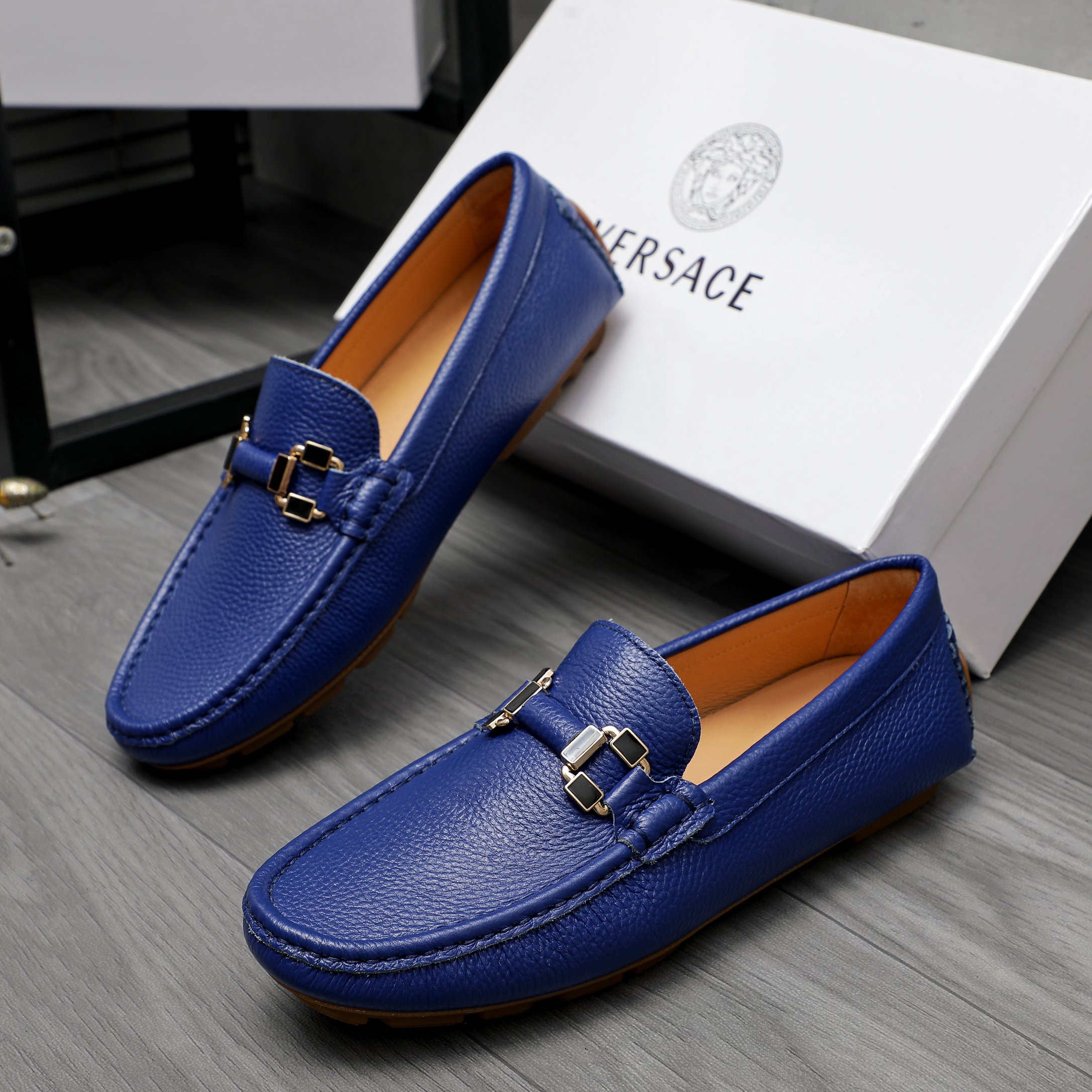 Versace Men's Leather Loafers Casual Slip-ons, Sizes 38-44 4 a1742453350789 8048