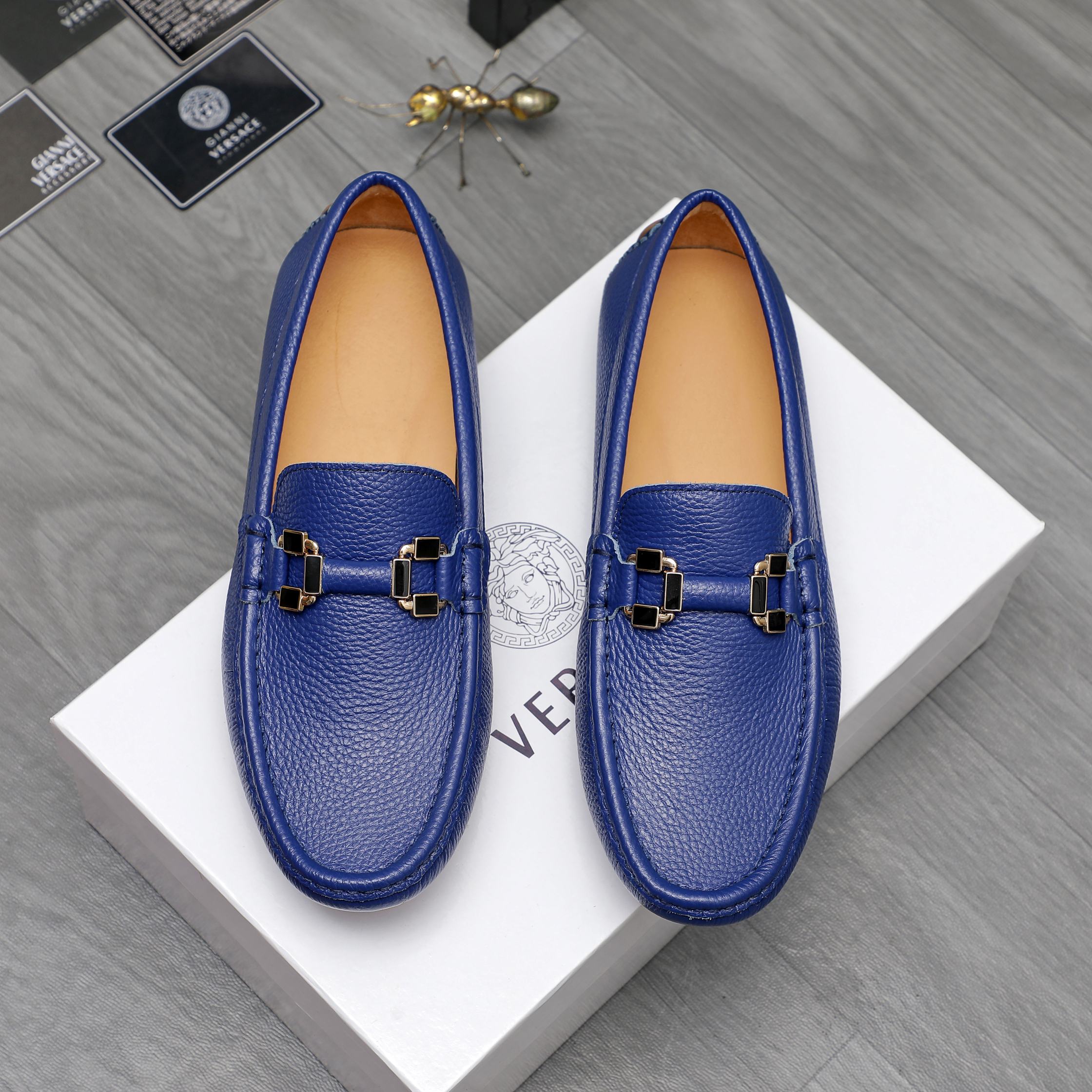 Versace Men's Leather Loafers Casual Slip-ons, Sizes 38-44 3 a1742453351184 2126