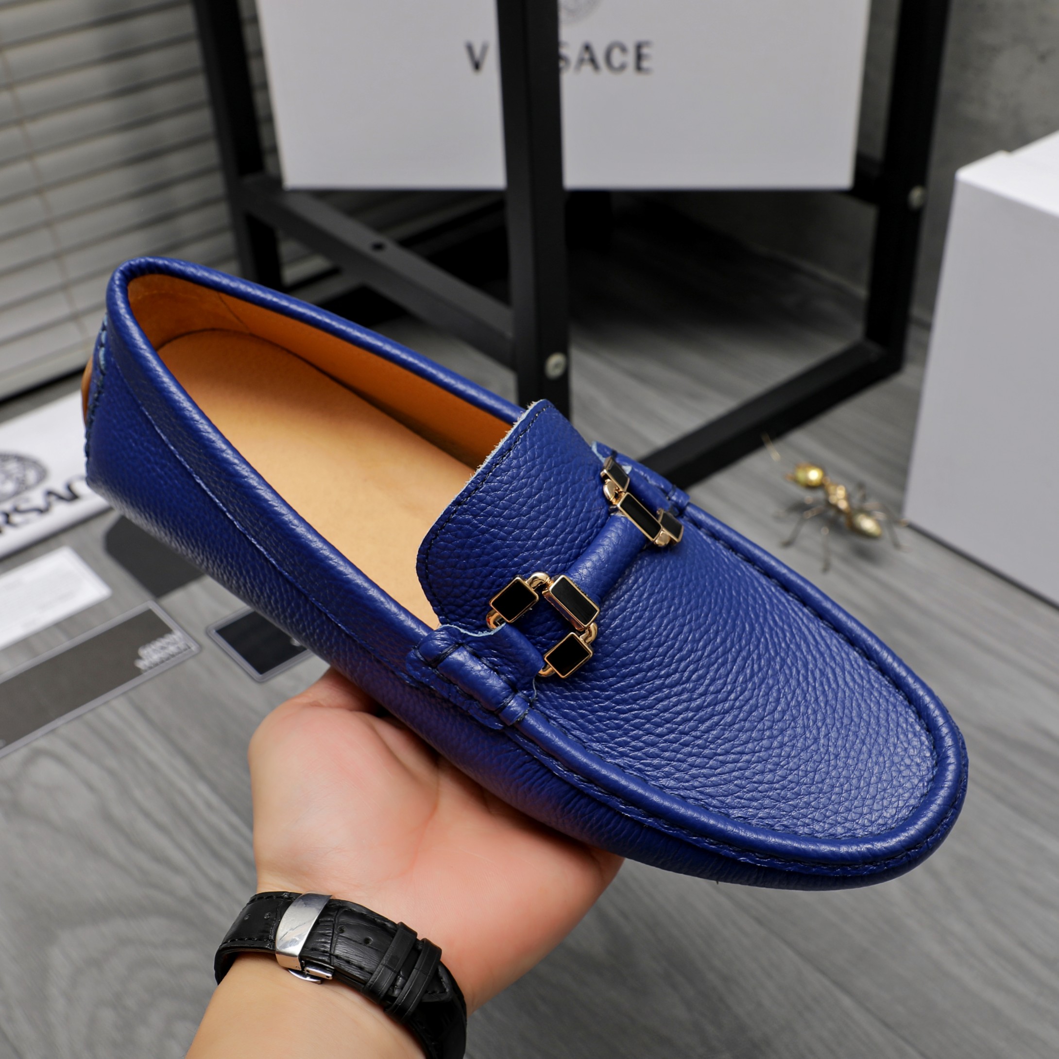 Versace Men's Leather Loafers Casual Slip-ons, Sizes 38-44 8 a1742453352900 0248