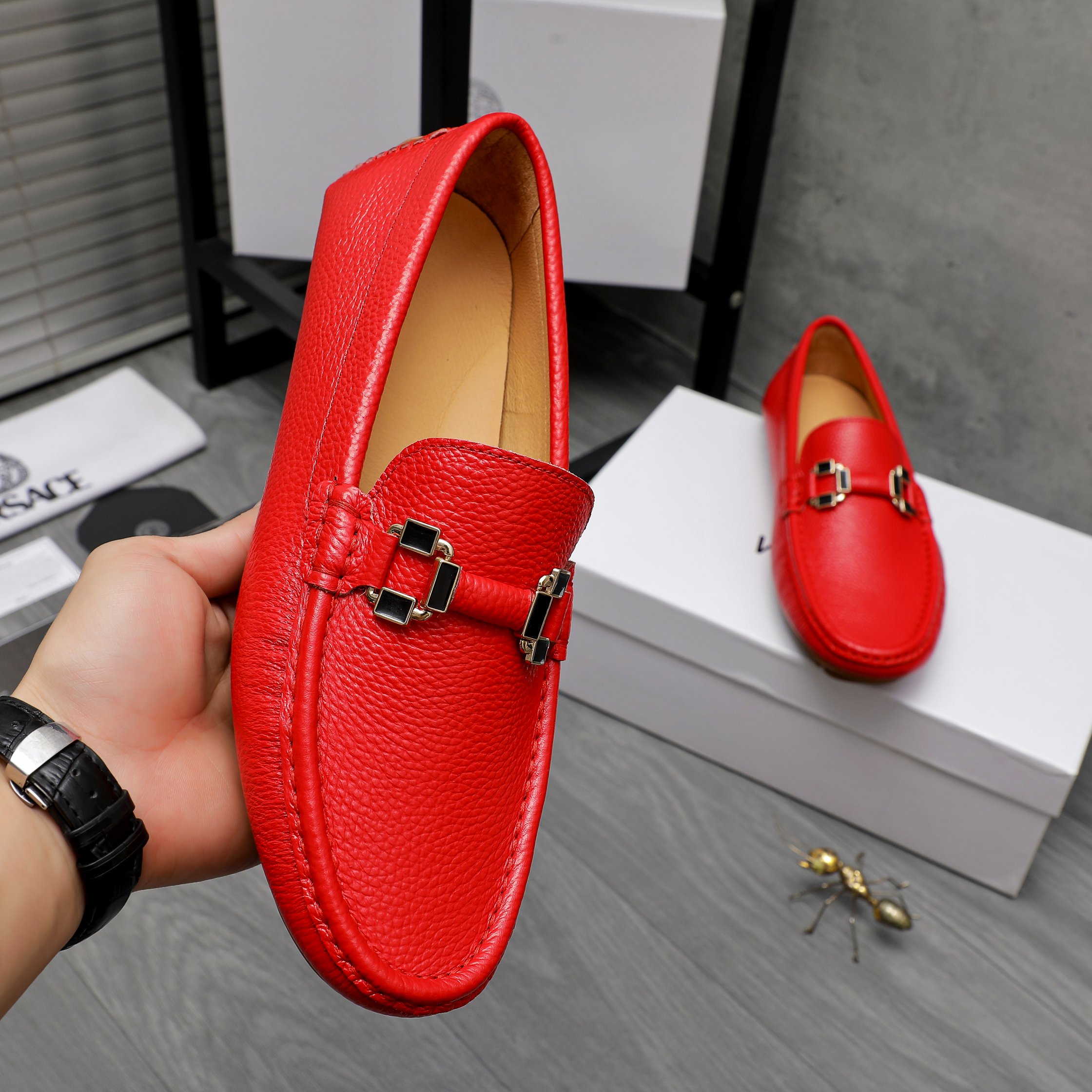 Versace Men's Leather Loafers: Stylish Slip-Ons in Multiple Colors 6 a1742453496116 1802