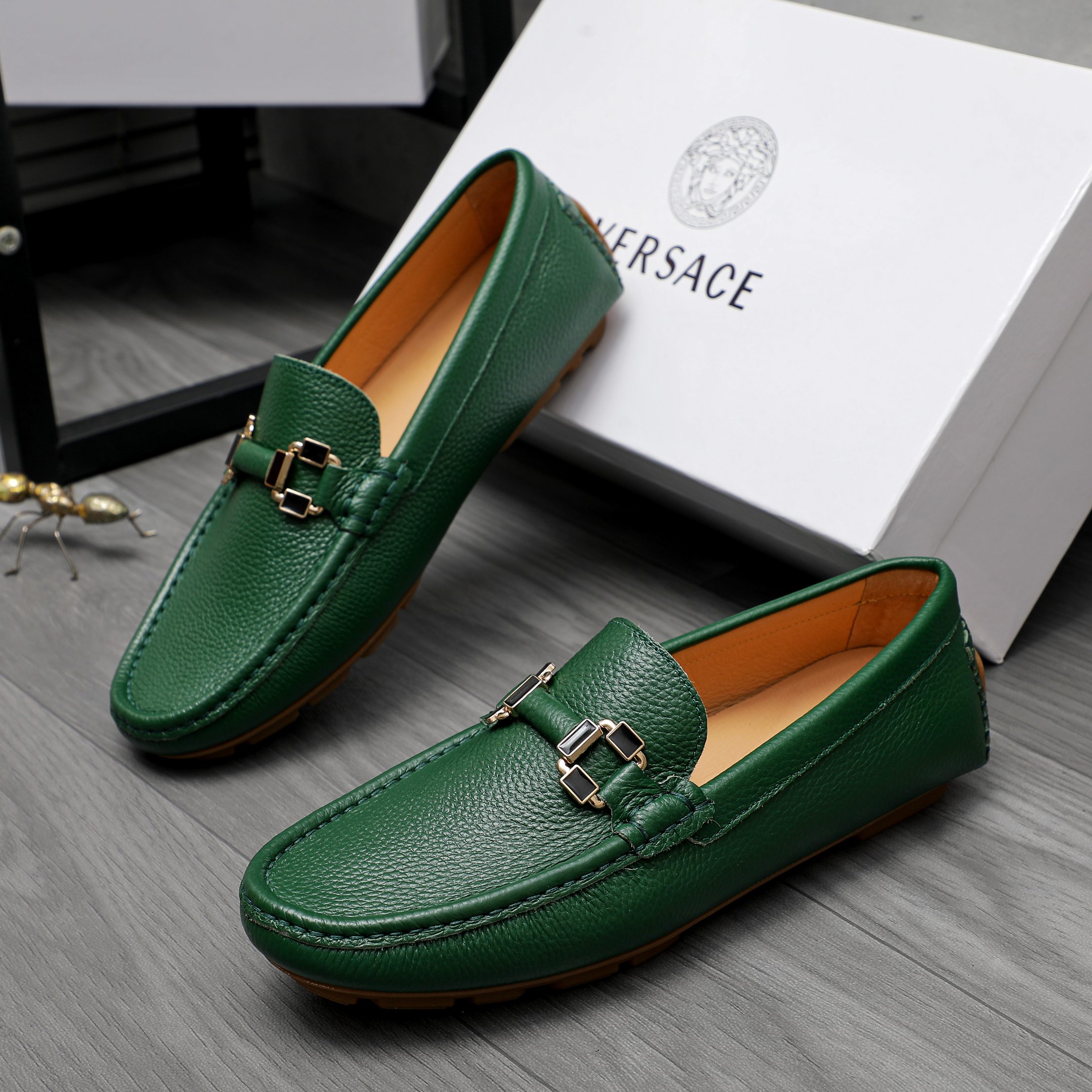 Versace Men's Leather Loafers Casual Slip-On Shoes 4 a1742453703690 5604