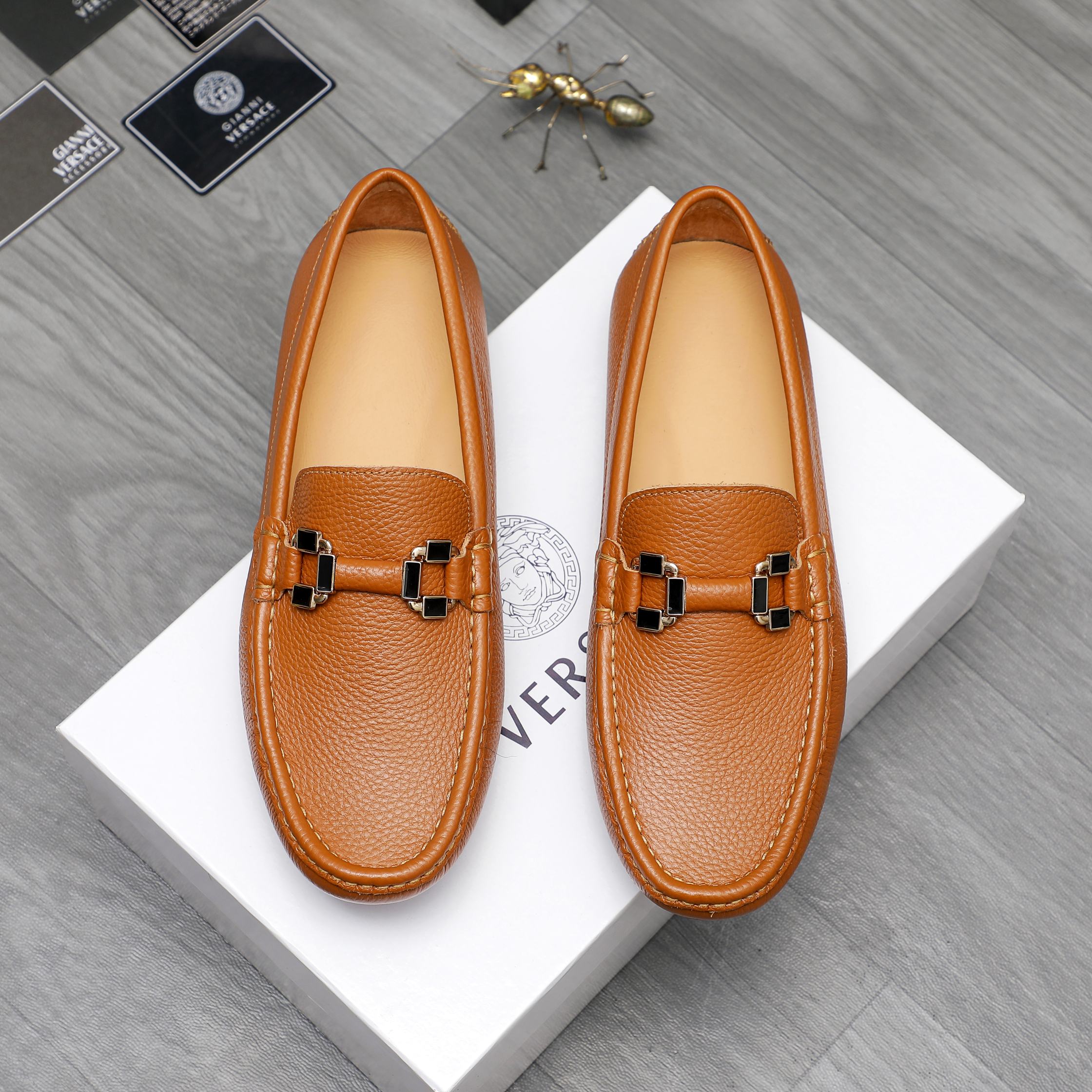 Versace Men's Leather Loafers - Stylish Slip-Ons in Multiple Colors & Sizes 3 a1742453852714 1346