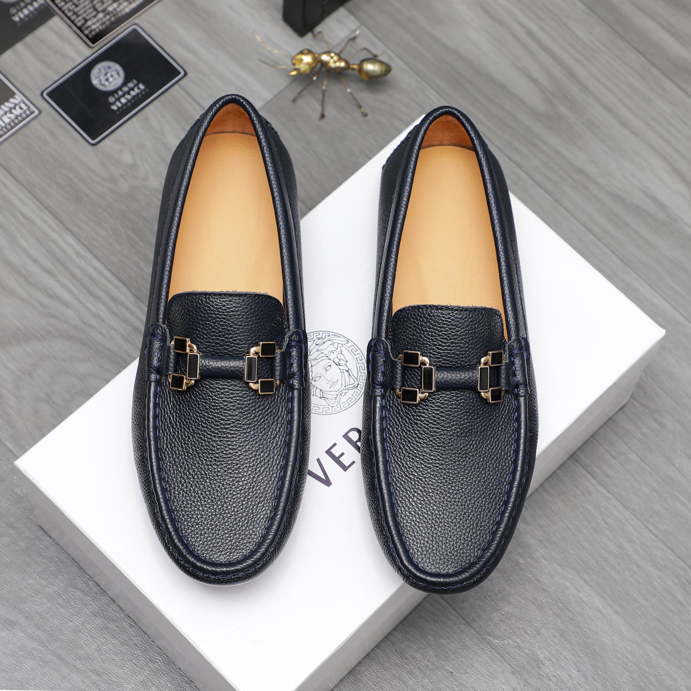 Versace Men's Casual Slip-On Loafers in Premium Suede Embossed Leather 3 a1742454012143 2831