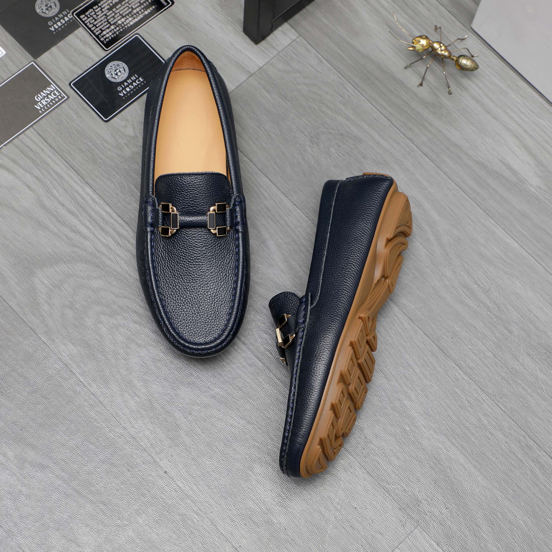 Versace Men's Casual Slip-On Loafers in Premium Suede Embossed Leather 5 a1742454012449 1570