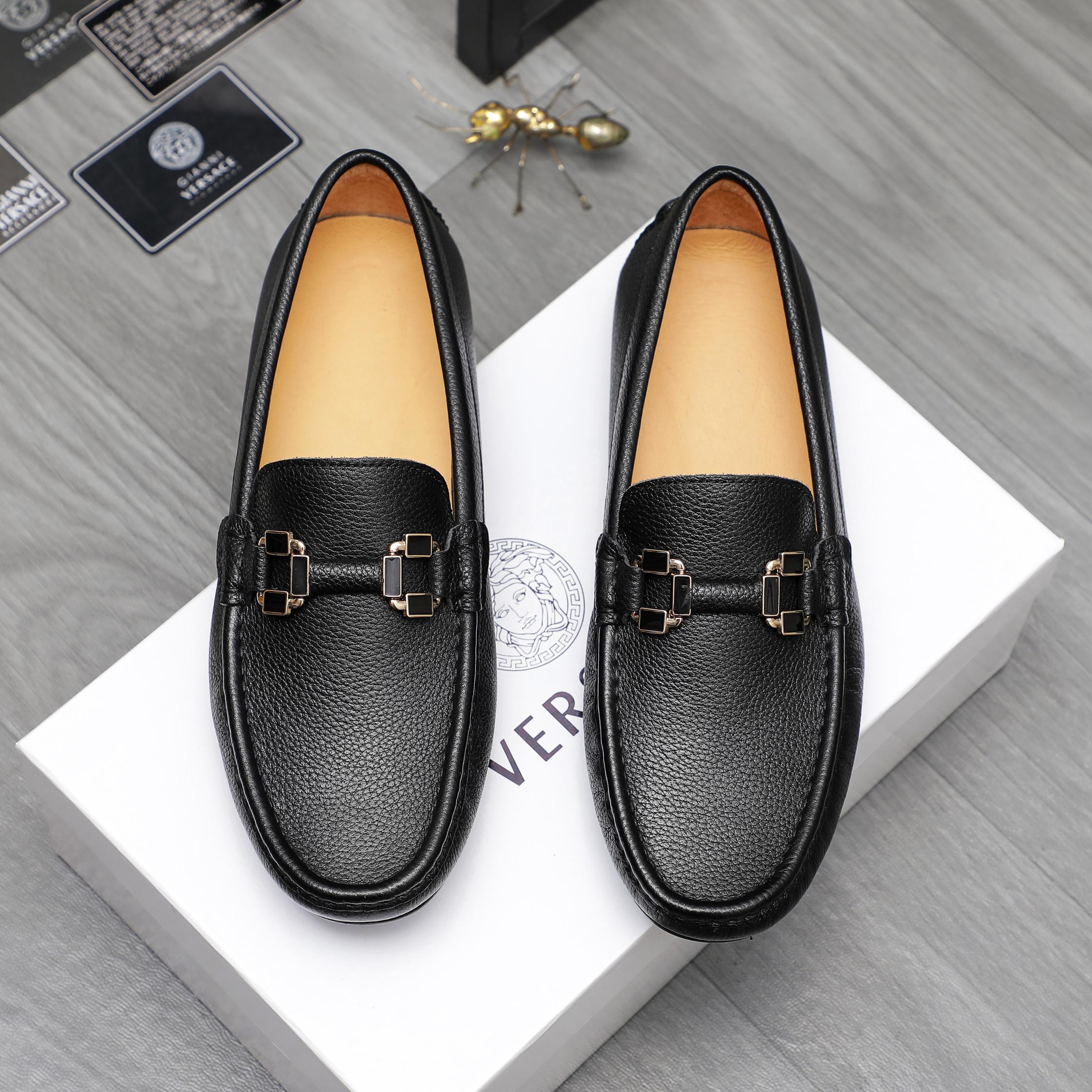 Versace Men's Leather Loafers Slip-on Casual Shoes, Sizes 38-44 3 a1742454779989 7301