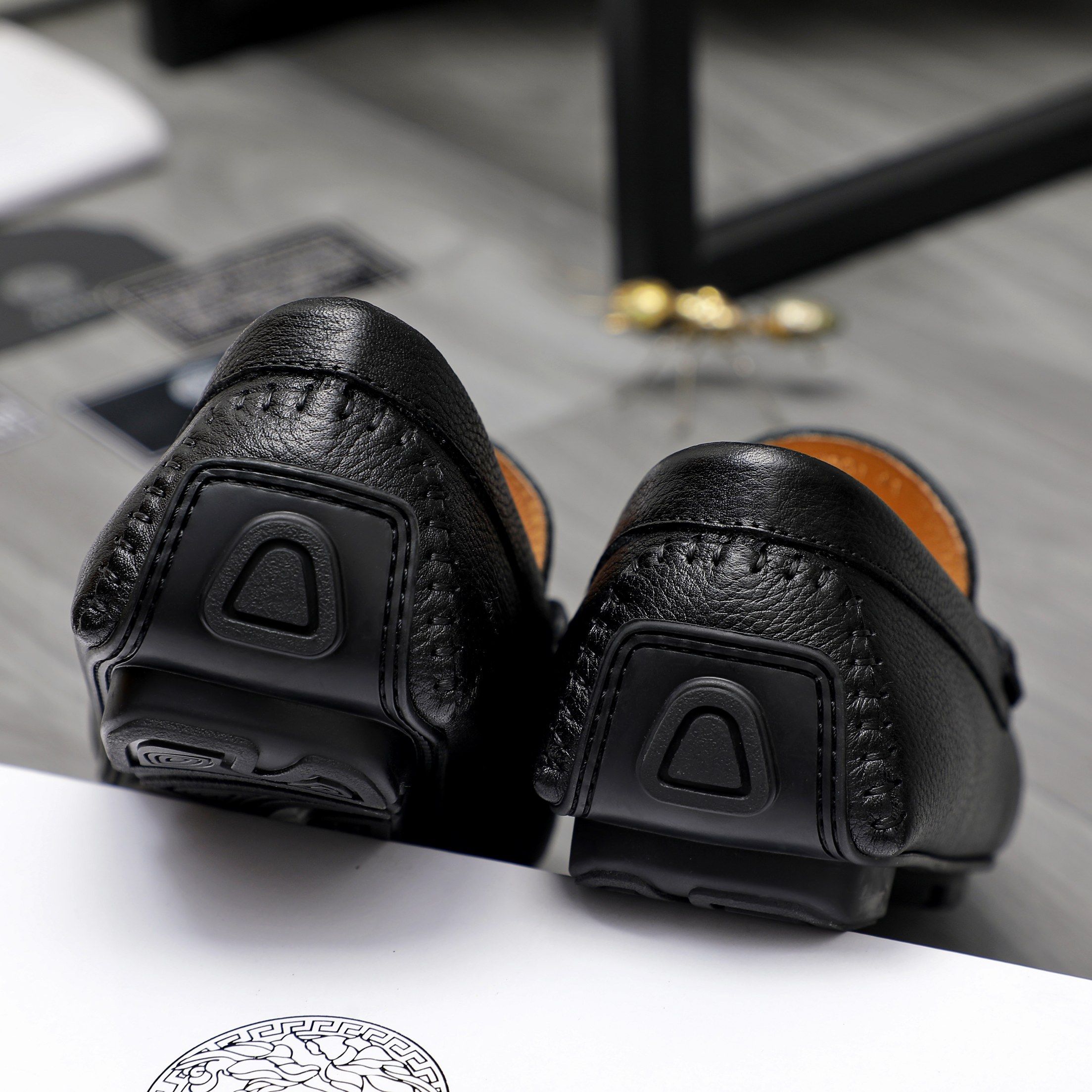 Versace Men's Leather Loafers Slip-on Casual Shoes, Sizes 38-44 11 a1742454781461 3025