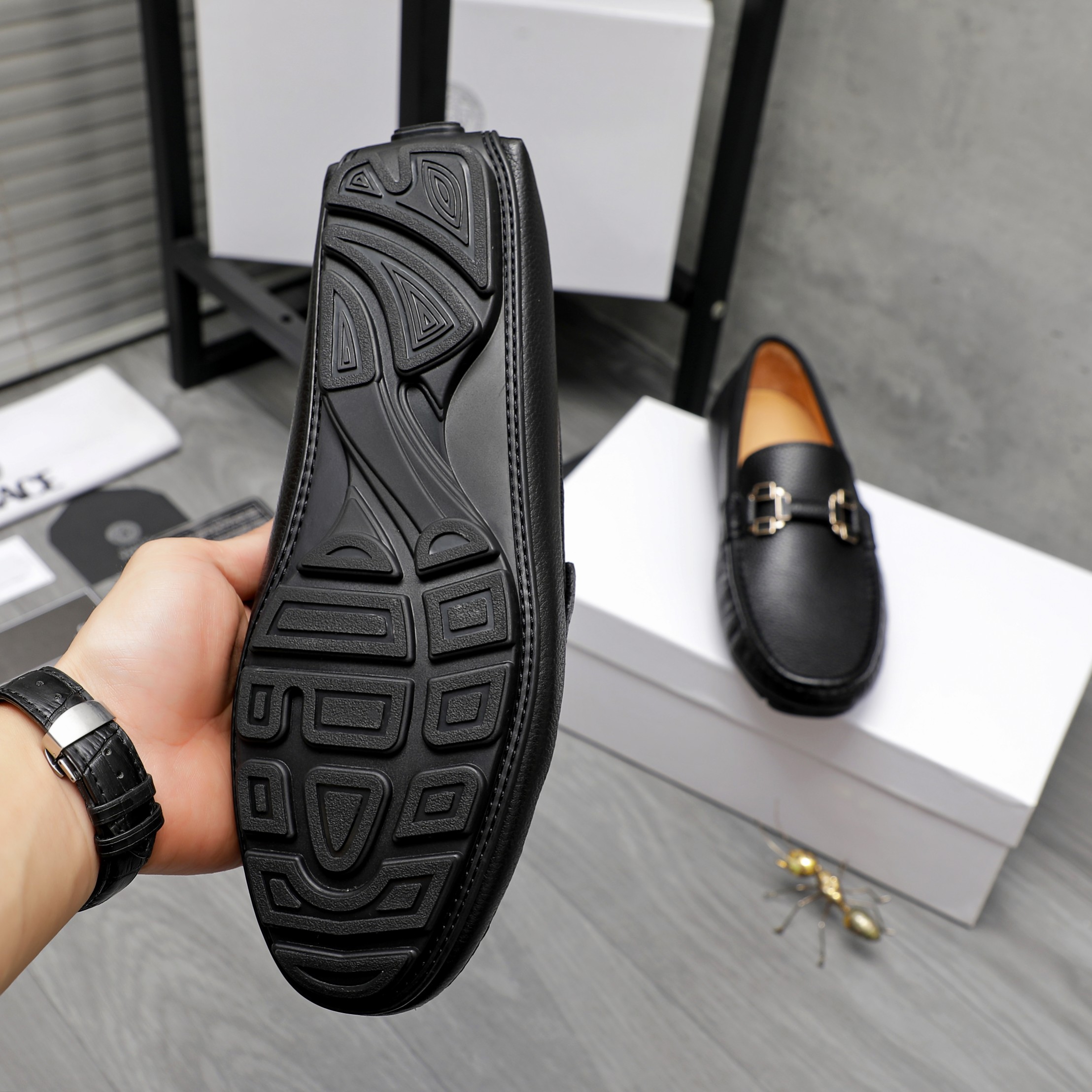 Versace Men's Leather Loafers Slip-on Casual Shoes, Sizes 38-44 9 a1742454781462 4133