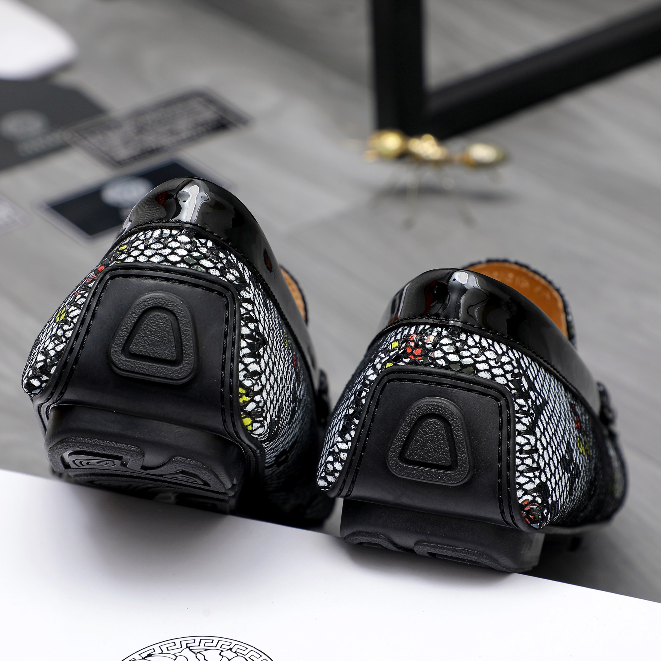 Versace Men's Casual Slip-On Loafers in Textured Leather 10 a1742455486216 8386