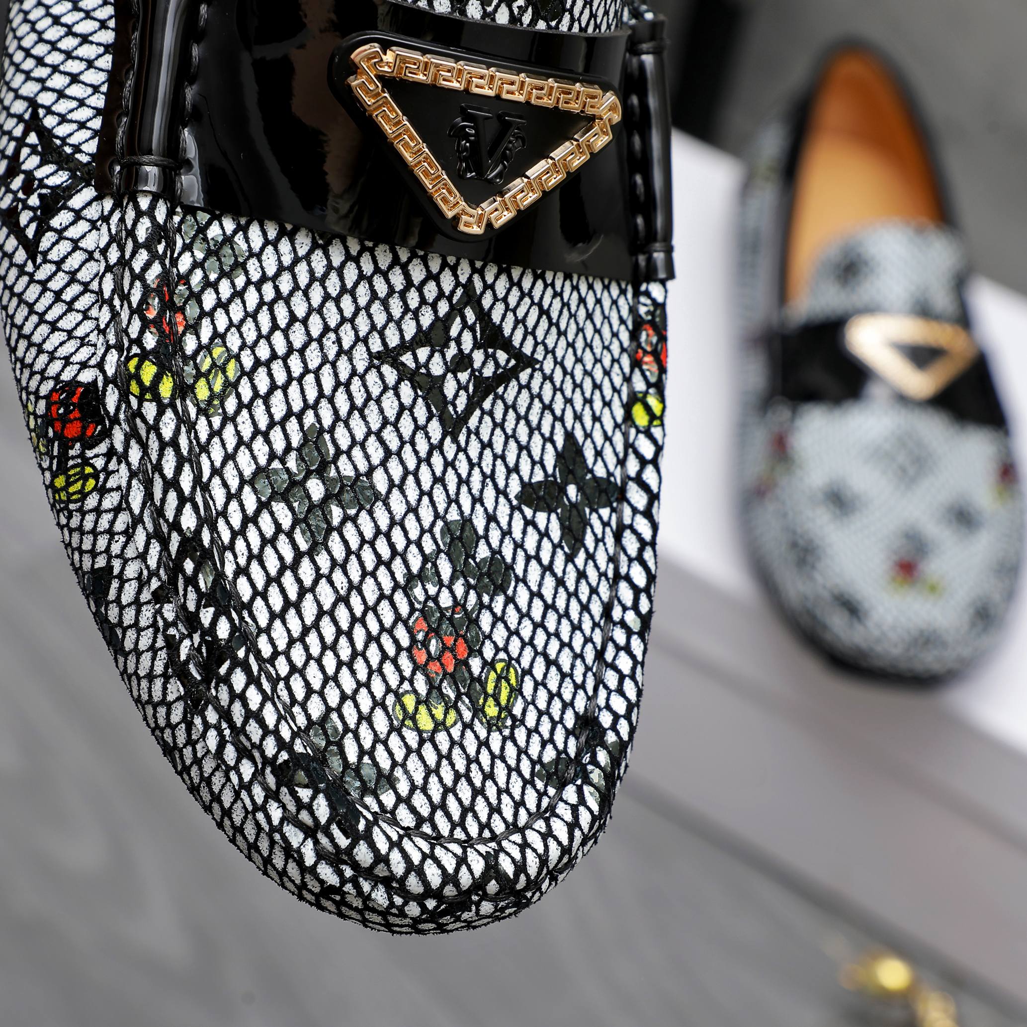 Versace Men's Casual Slip-On Loafers in Textured Leather 9 a1742455486449 1031