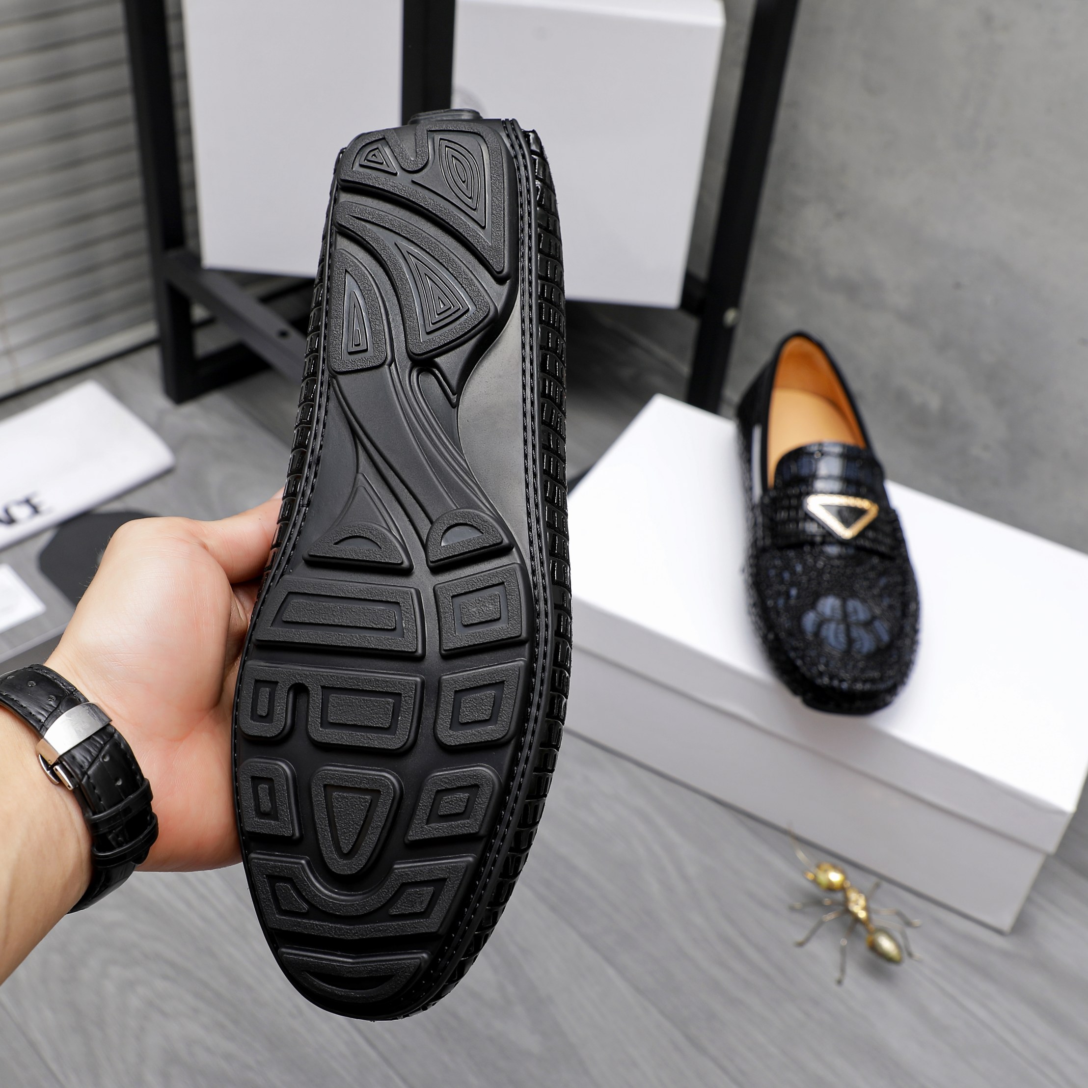 Versace Men's Embossed Leather Slip-On Loafers - Stylish Comfort 9 a1742456604420 1783