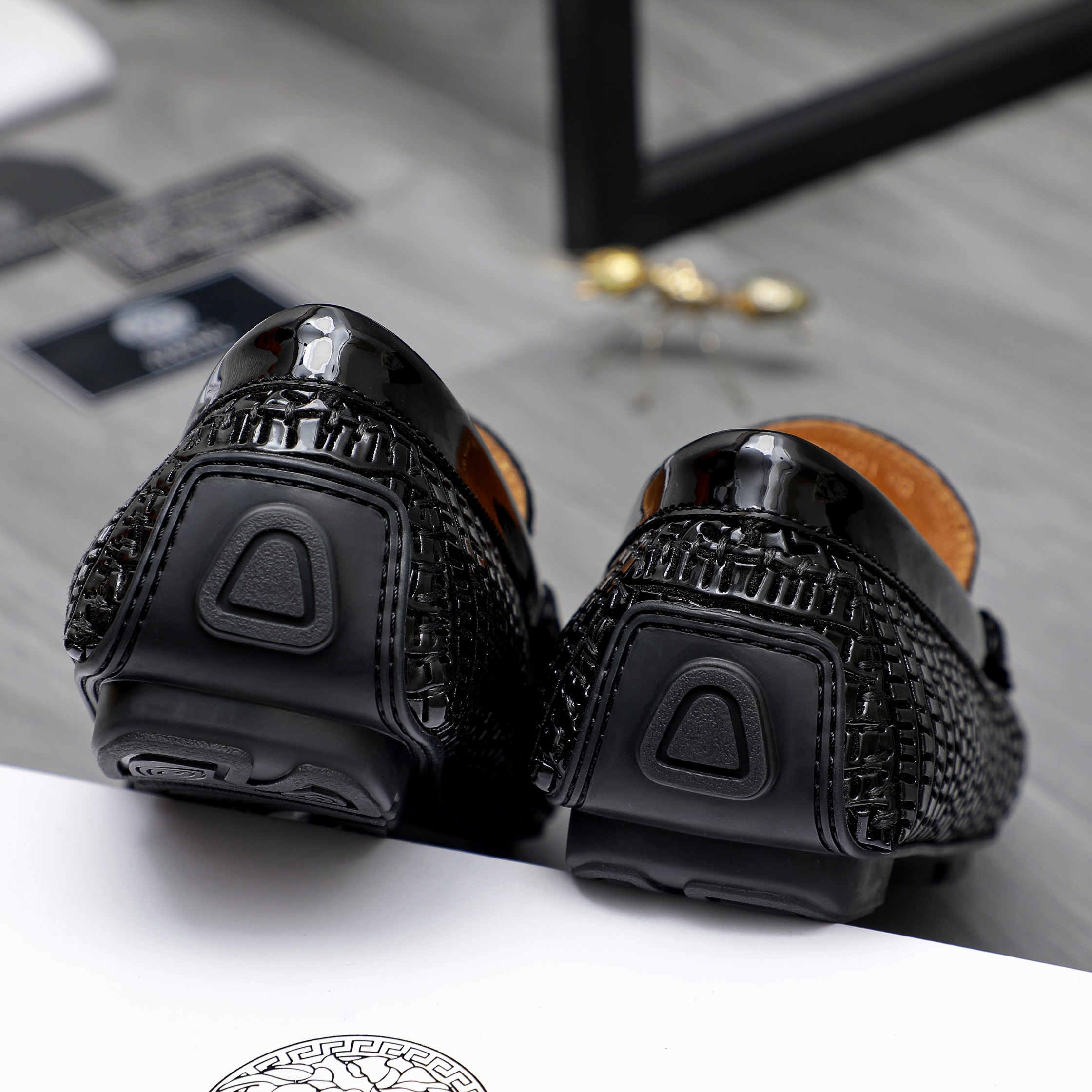 Versace Men's Embossed Leather Slip-On Loafers, Sizes 38-44 11 a1742456885505 8331