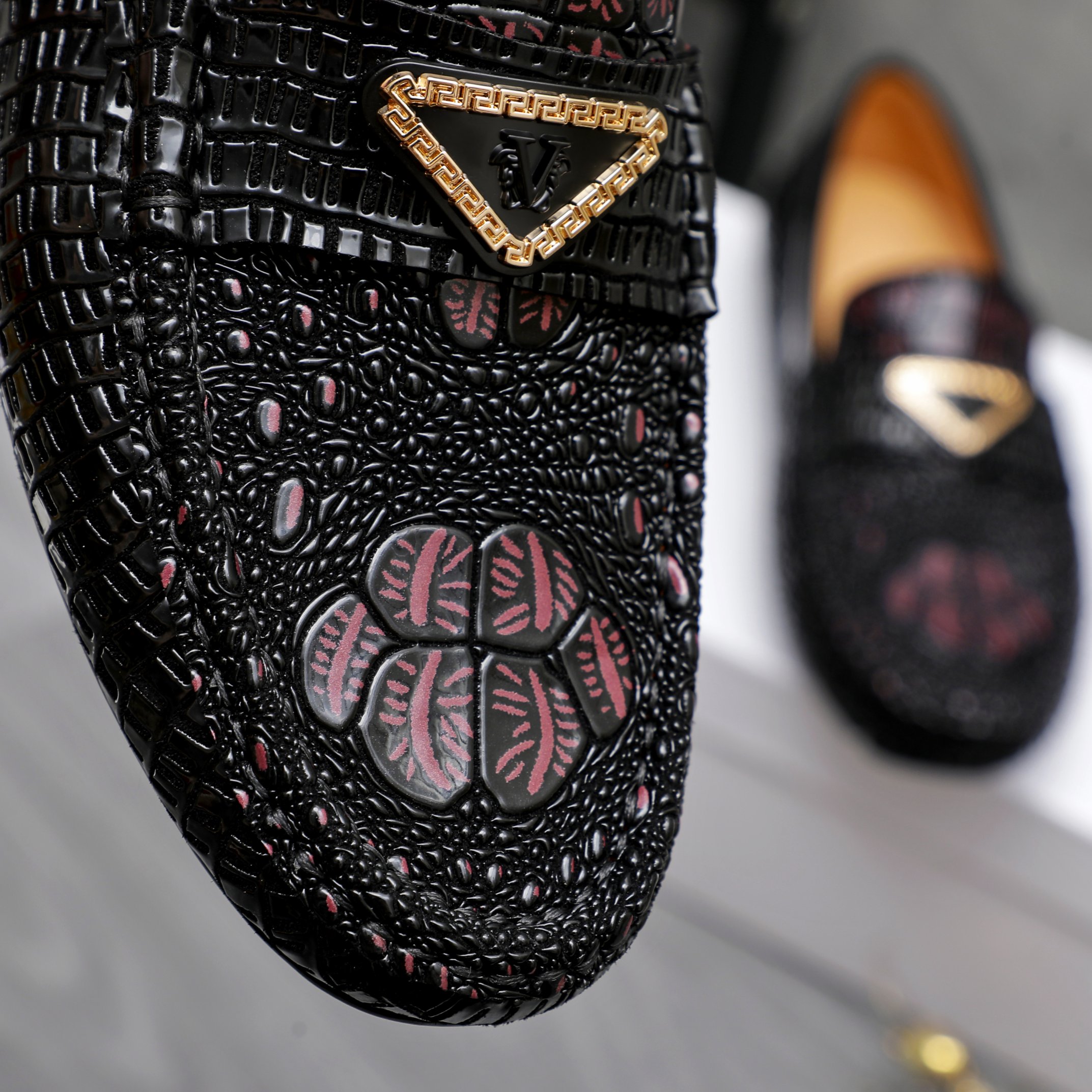 Versace Men's Embossed Leather Slip-On Loafers, Sizes 38-44 10 a1742456885605 6226