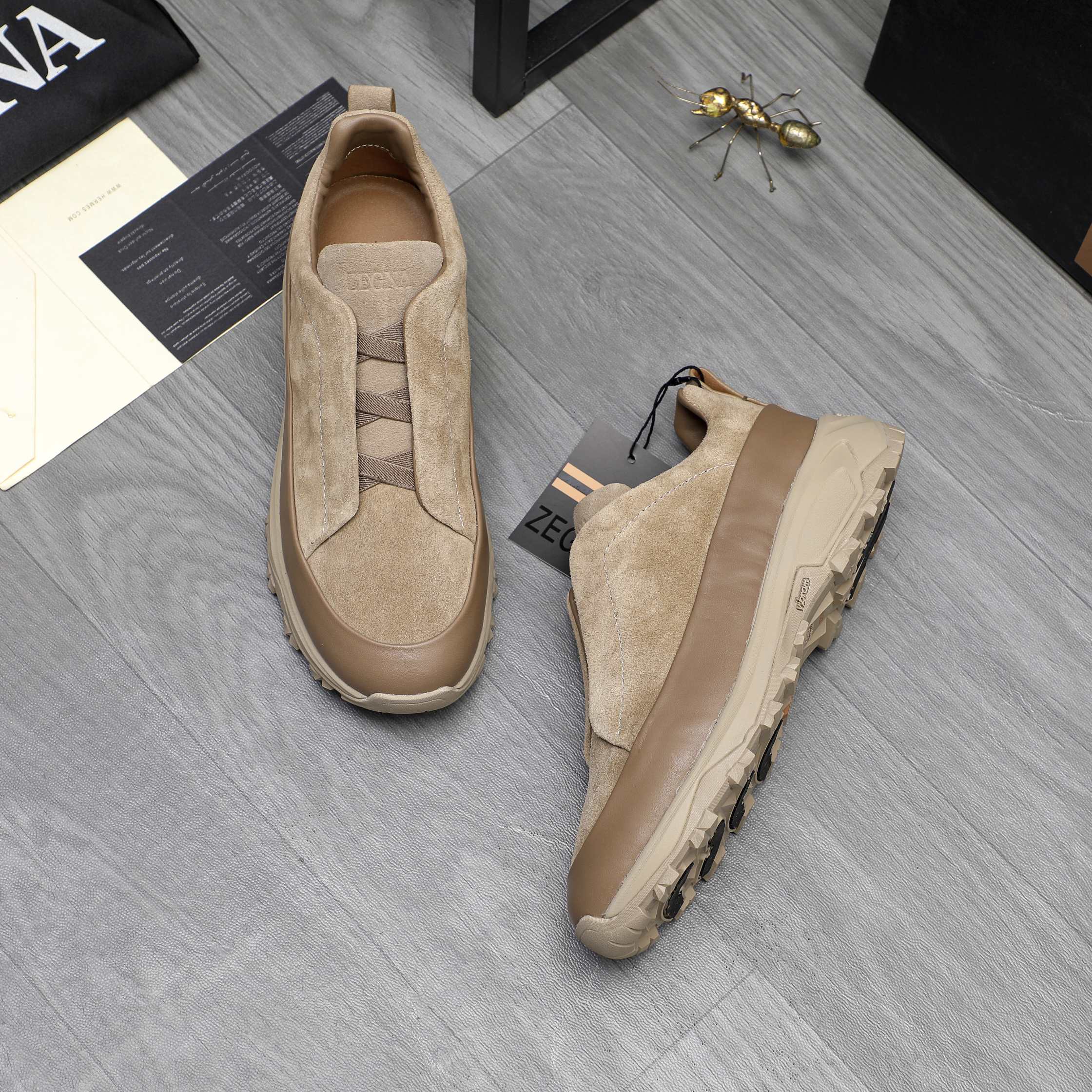 Ermenegildo Zegna Leather Slip-On Sneakers, Casual Style, Multiple Colors 5 a1743472828166 6072
