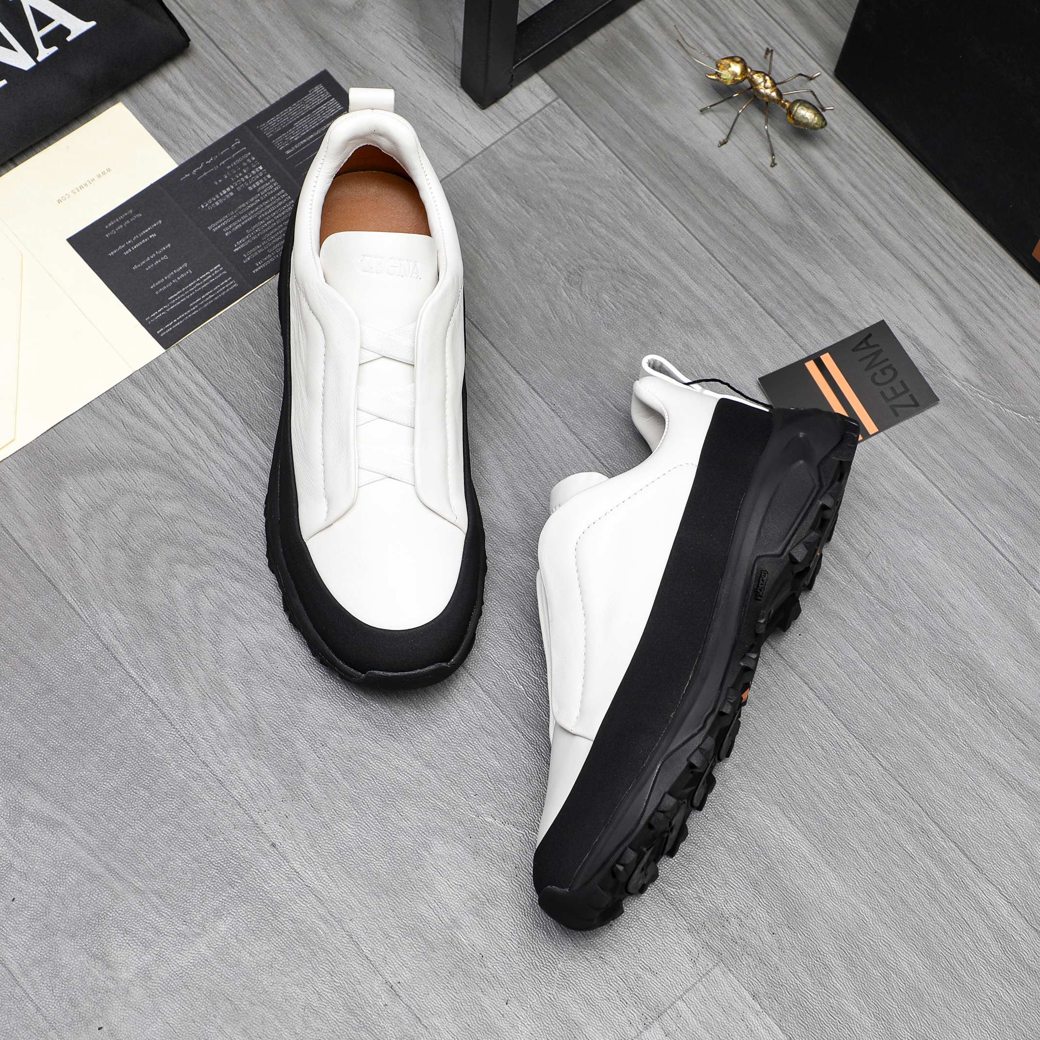 Ermenegildo Zegna Men's Leather Slip-On Loafers Casual Shoes Size 38-44 5 a1743473083935 3640