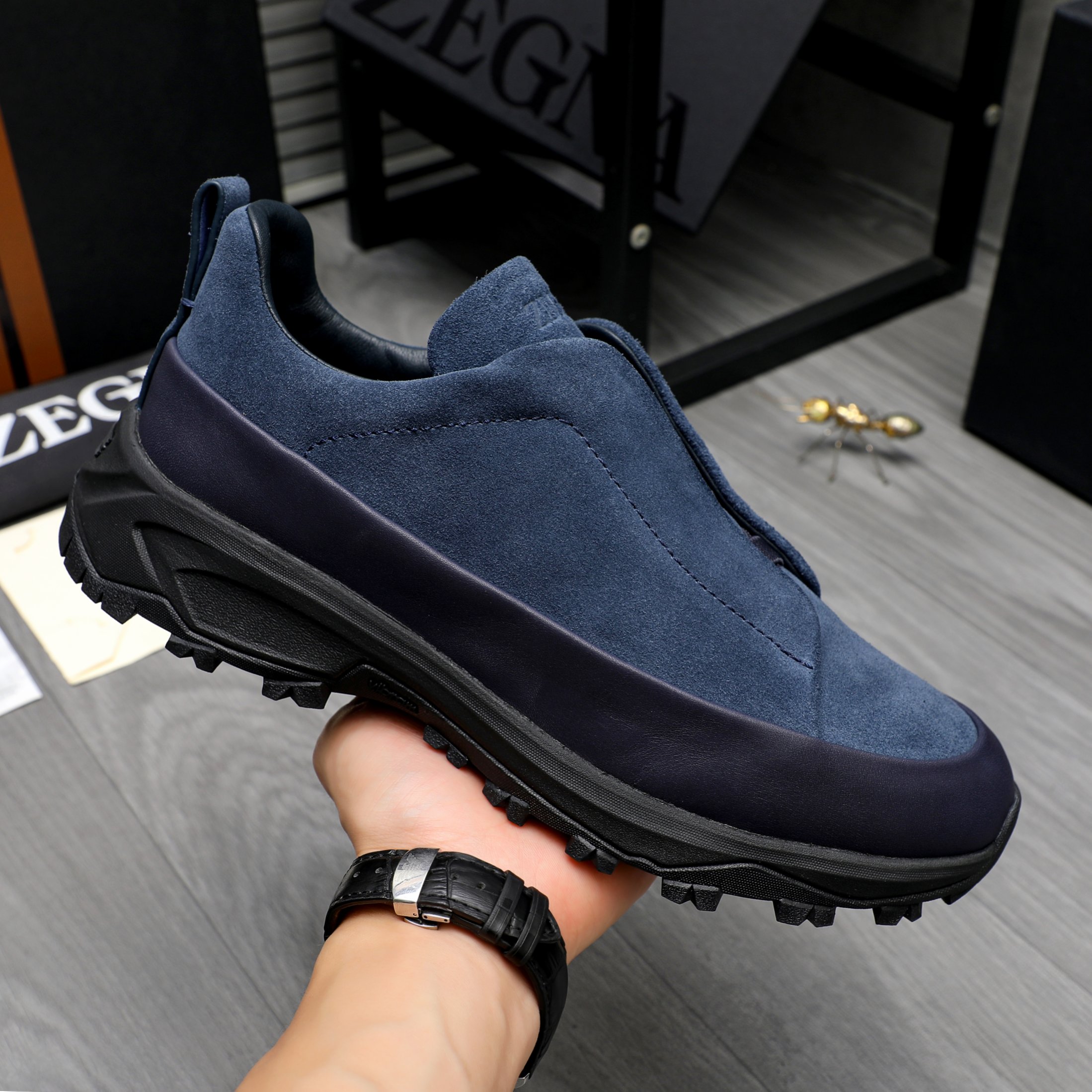 Ermenegildo Zegna Leather Slip-On Sneakers, Casual Shoes For Men 7 a1743473597459 4427