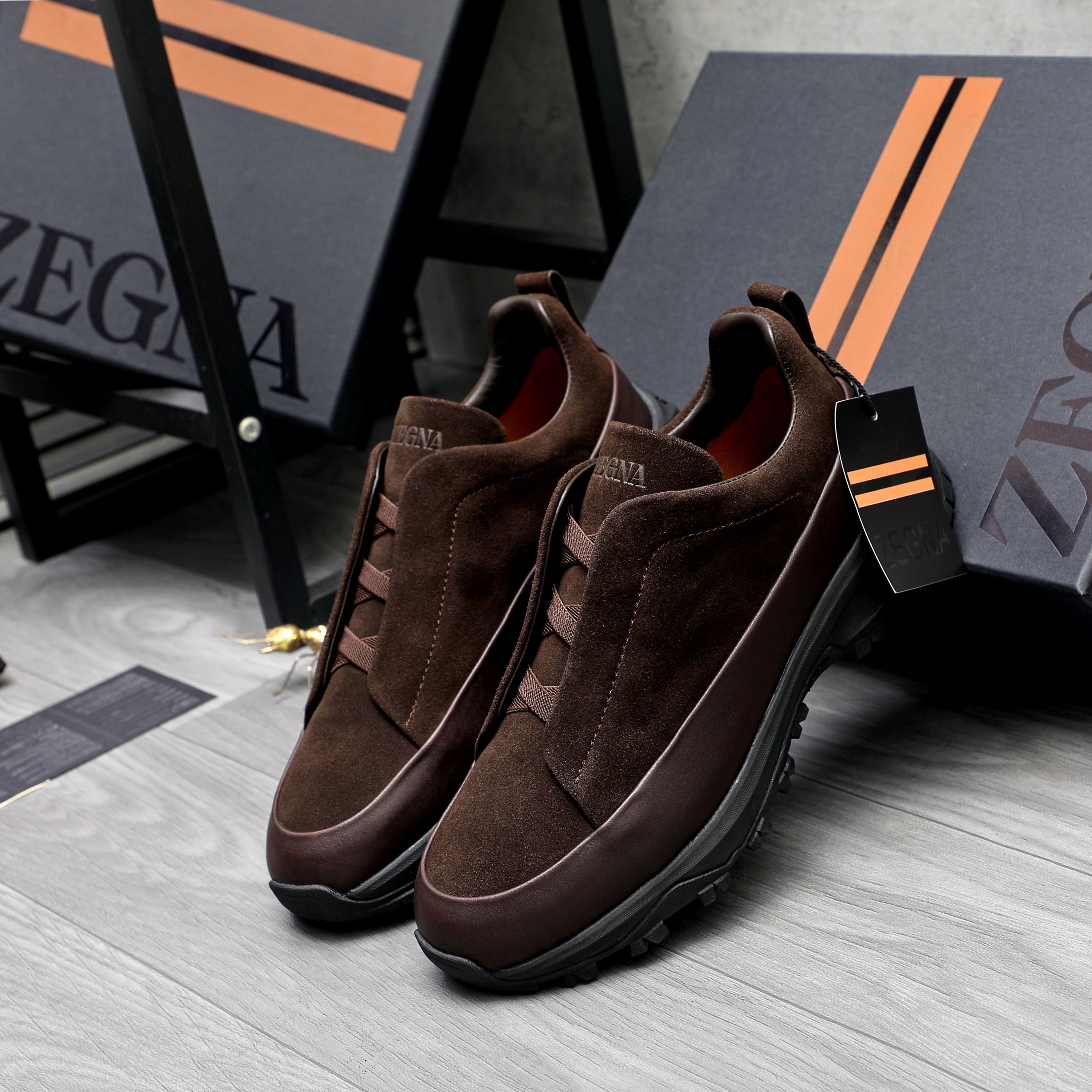 Ermenegildo Zegna Men's Leather Slip-On Sneakers - Stylish & Comfortable 3 a1743473740697 3321
