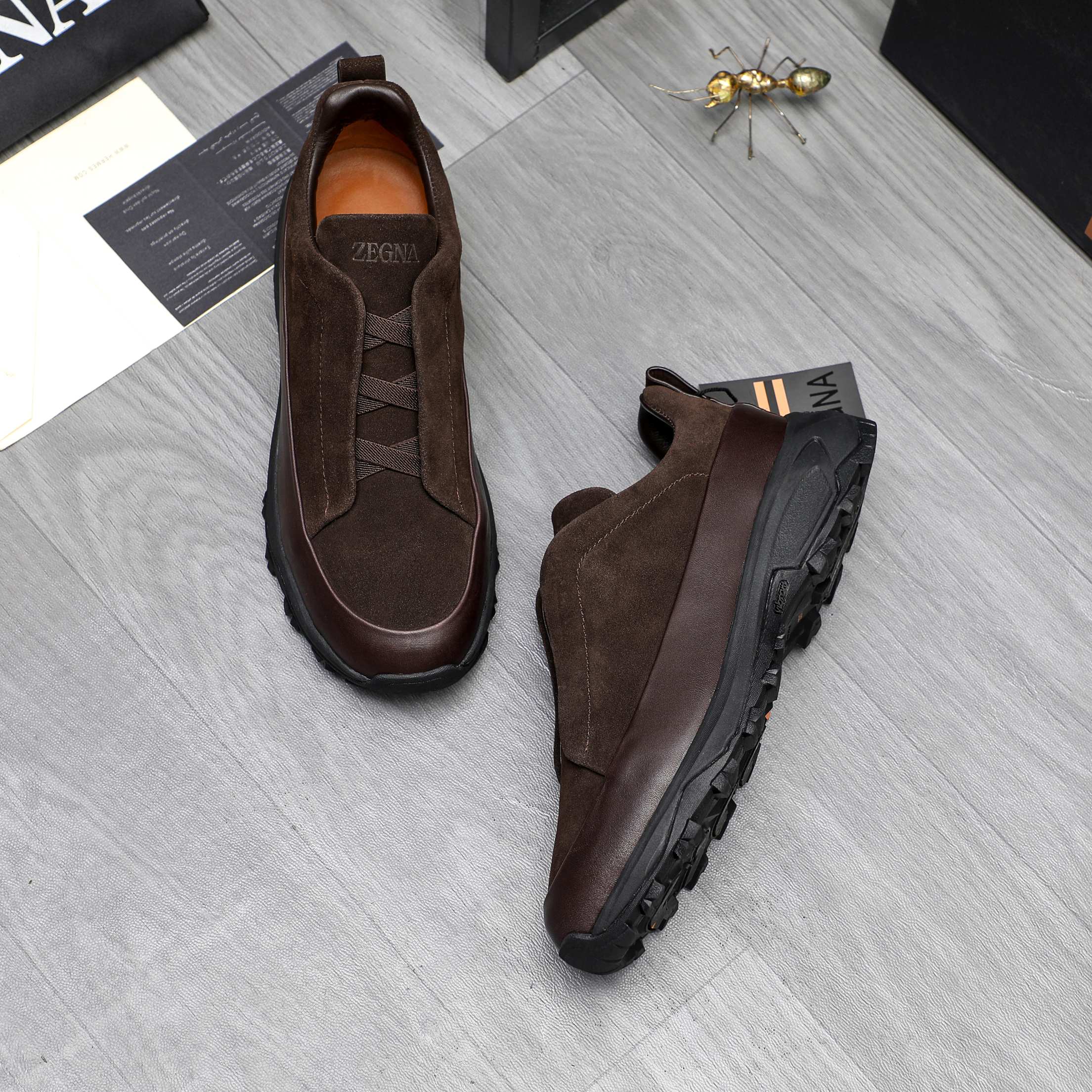 Ermenegildo Zegna Men's Leather Slip-On Sneakers - Stylish & Comfortable 5 a1743473741157 6554