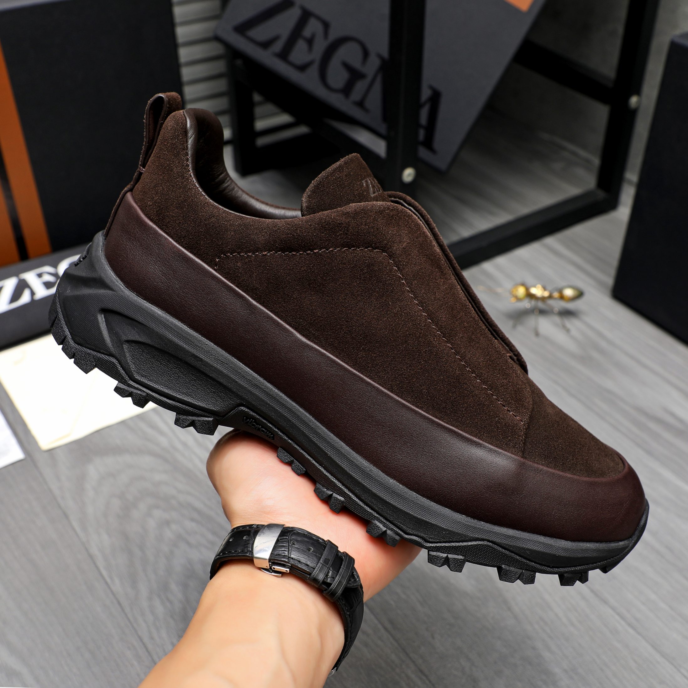 Ermenegildo Zegna Men's Leather Slip-On Sneakers - Stylish & Comfortable 7 a1743473743220 3472