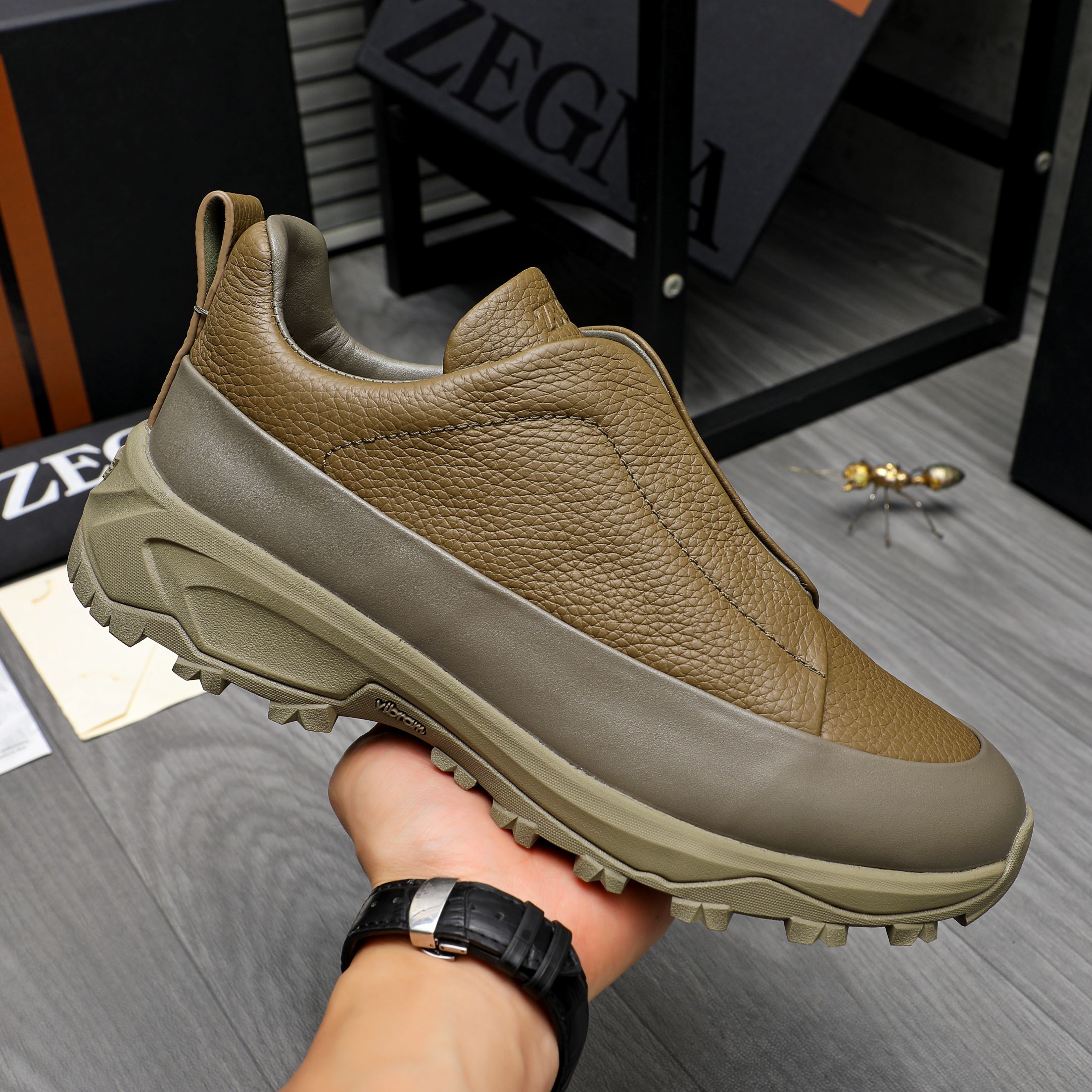 Ermenegildo Zegna Men's Leather Slip-On Sneakers,Various Colors, Sizes 38-44 7 a1743473839319 5655