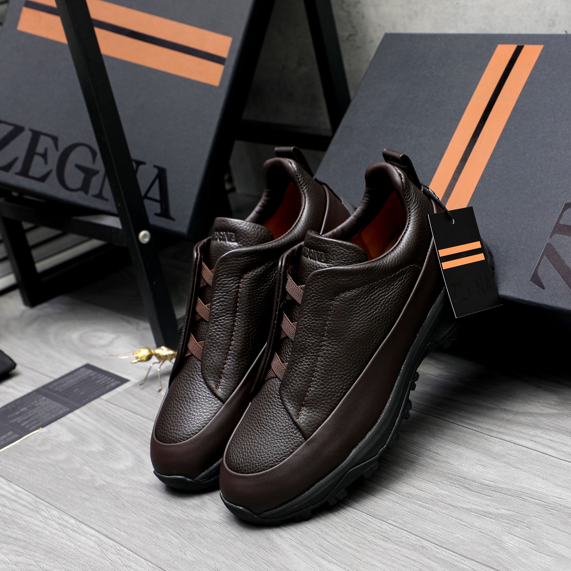 Ermenegildo Zegna Leather Slip-On Sneakers, Comfortable & Stylish 3 a1743487289774 3720