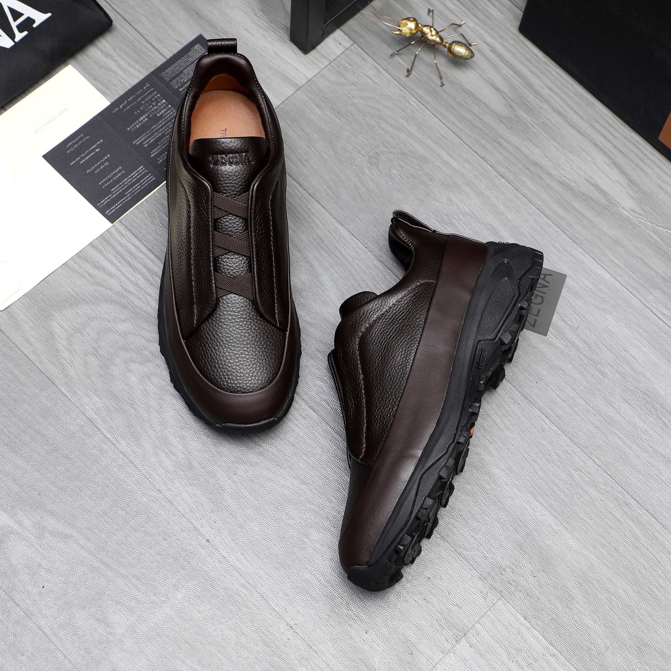 Ermenegildo Zegna Leather Slip-On Sneakers, Comfortable & Stylish 5 a1743487290251 8555