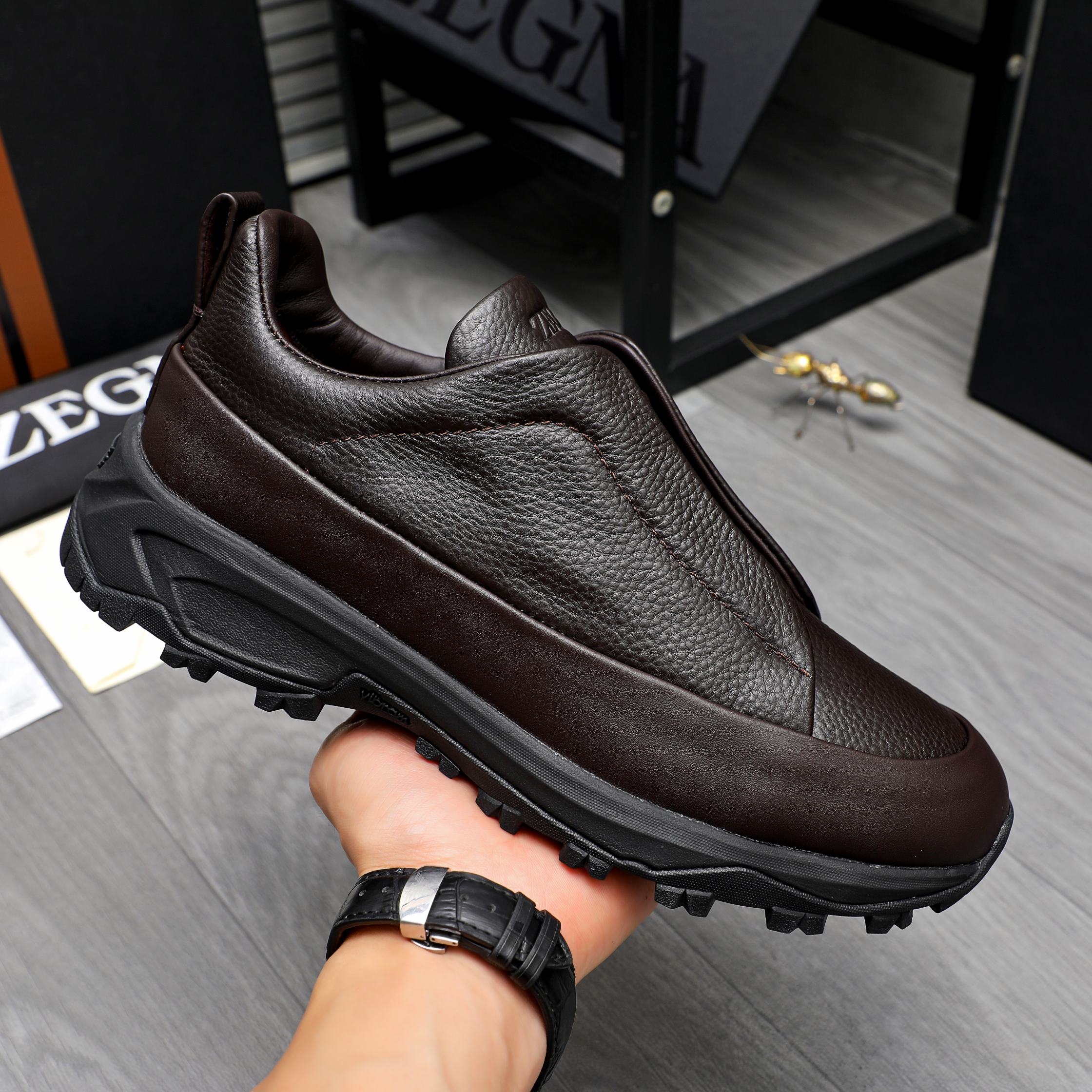 Ermenegildo Zegna Leather Slip-On Sneakers, Comfortable & Stylish 7 a1743487292056 3752