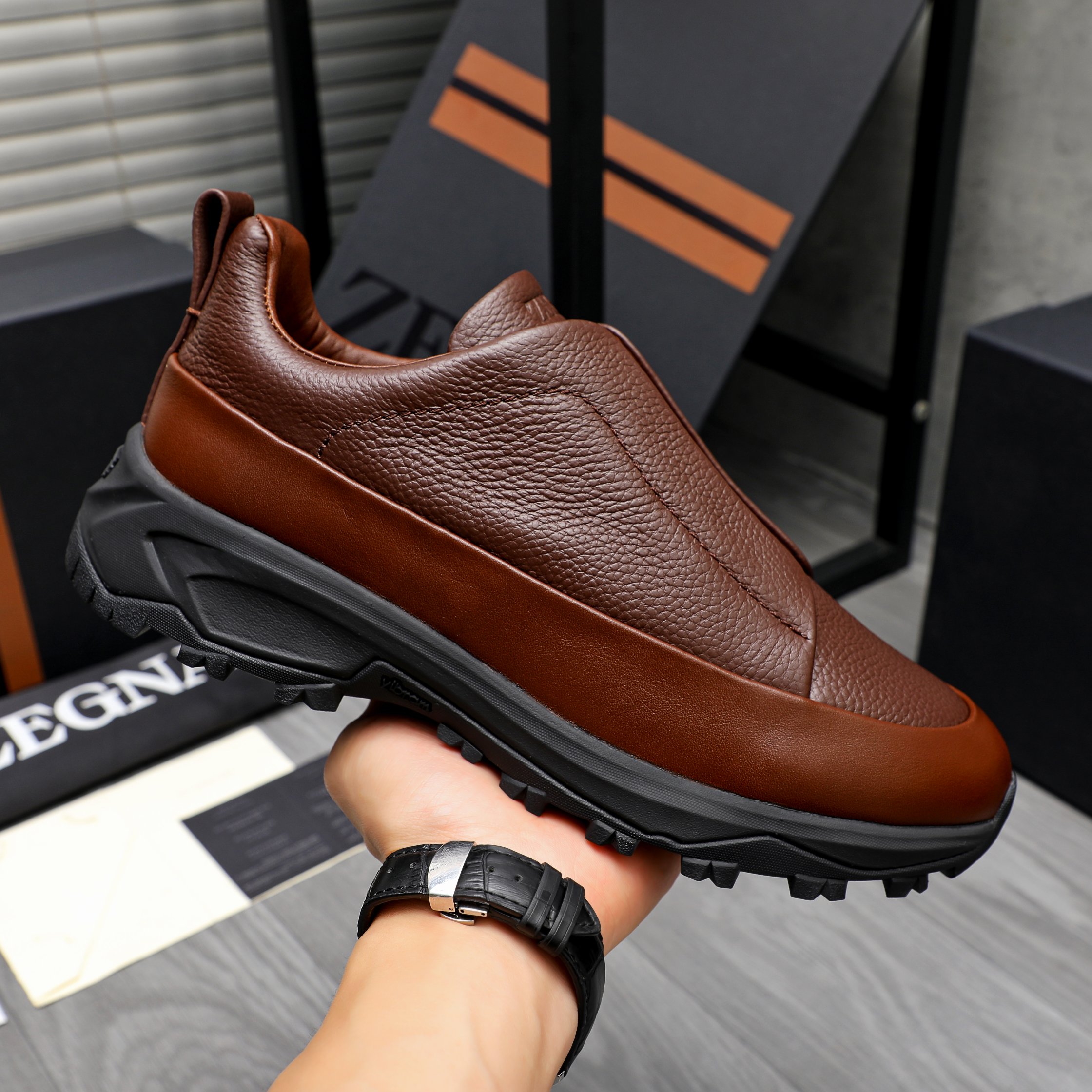 Ermenegildo Zegna Leather Slip-On Sneakers: Stylish Comfort in Multiple Colors 7 a1743487416504 8808