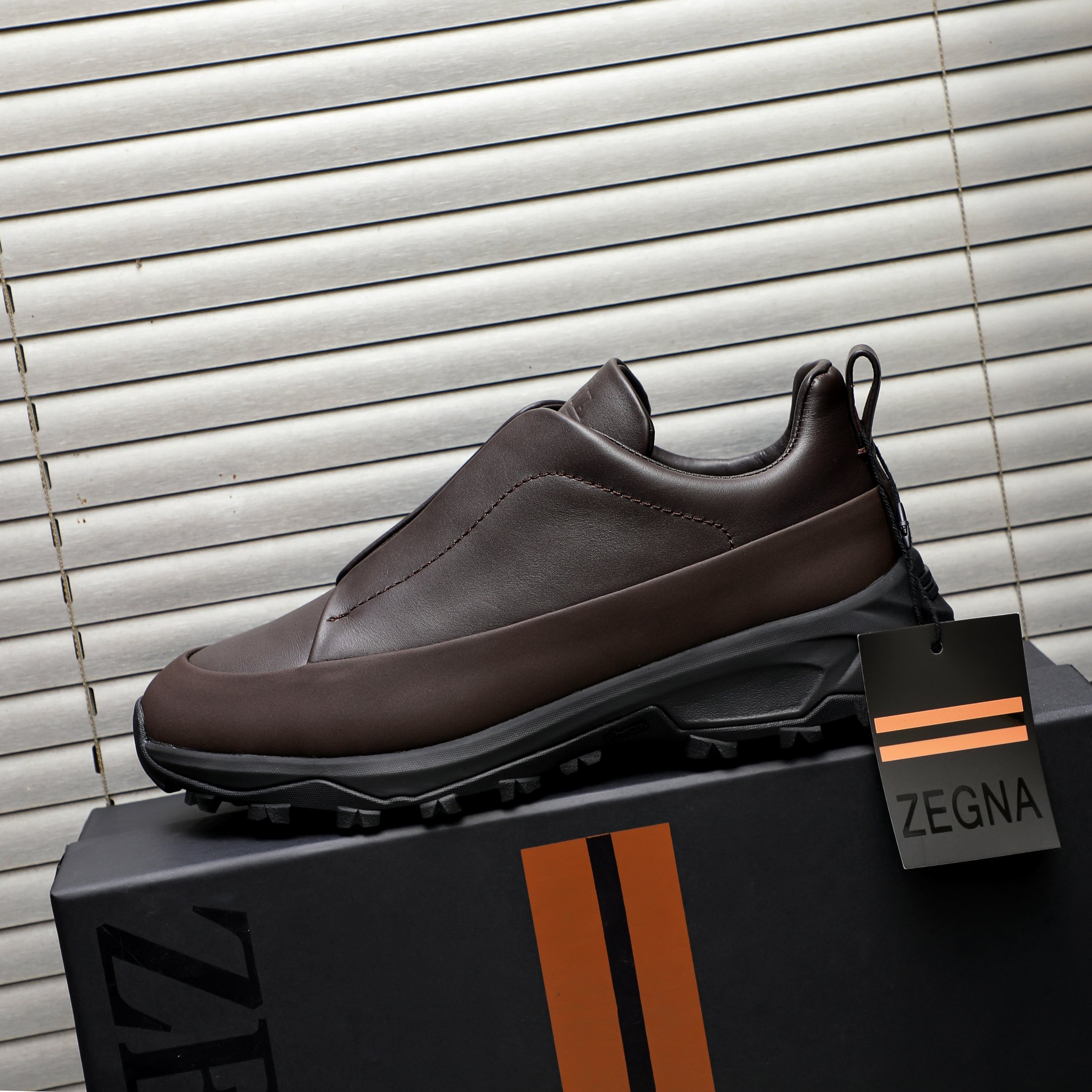 Ermenegildo Zegna Men's Leather Slip-On Sneakers, Casual Style, Size 38-44 6 a1743487508998 0785