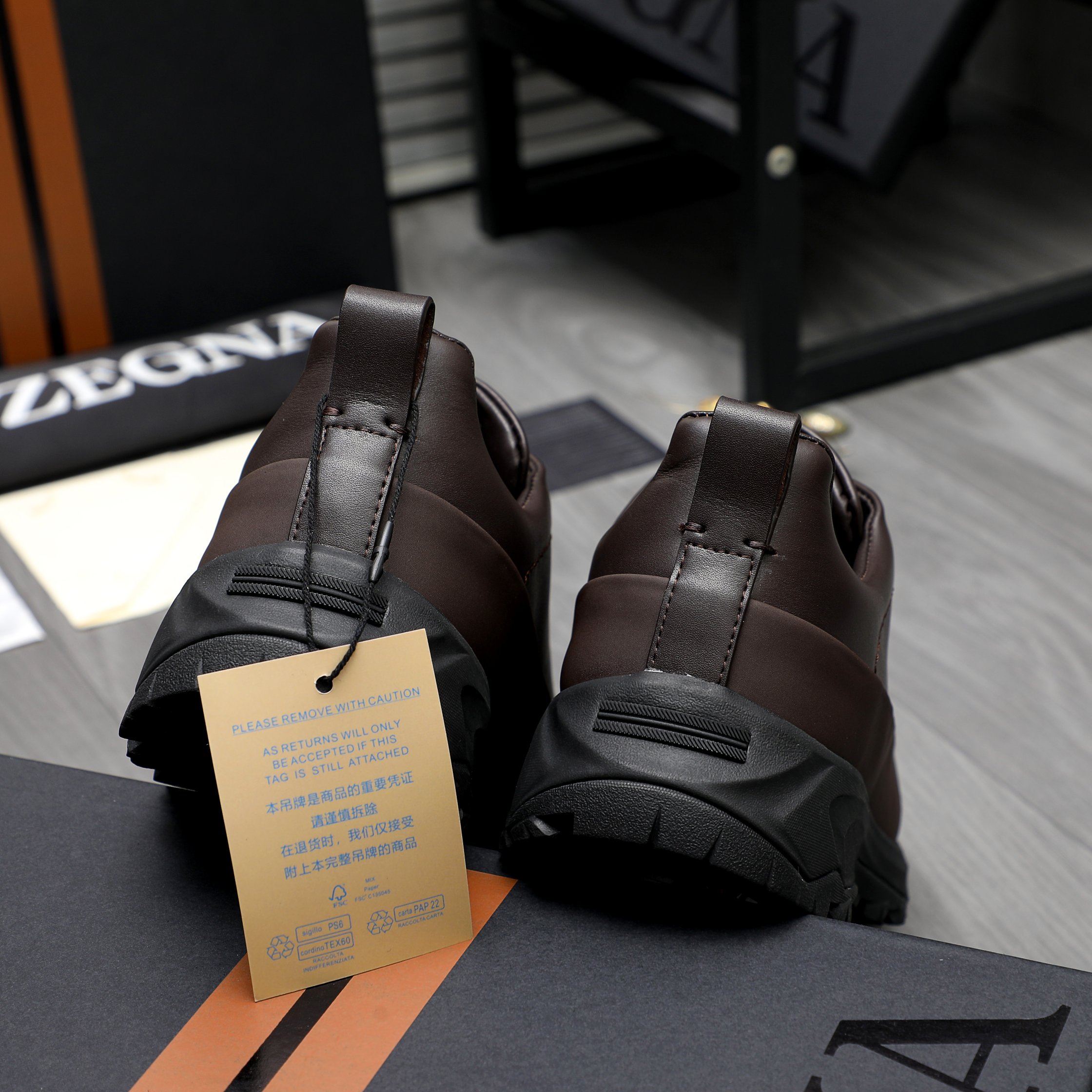Ermenegildo Zegna Men's Leather Slip-On Sneakers, Casual Style, Size 38-44 11 a1743487511479 0874