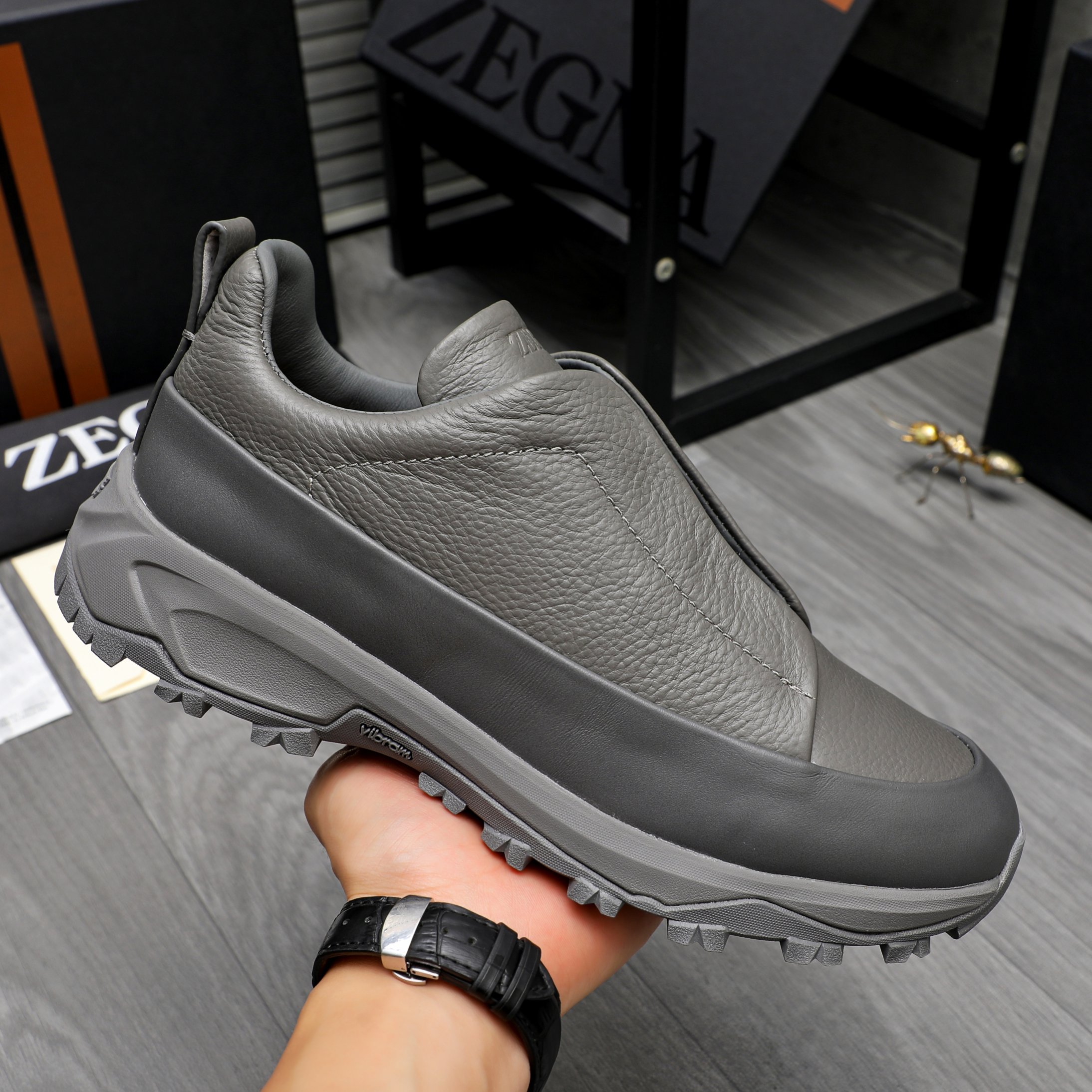 Ermenegildo Zegna Leather Slip-On Sneakers - Elegant Comfort & Style (Sizes 38-44) 7 a1743487926848 0720