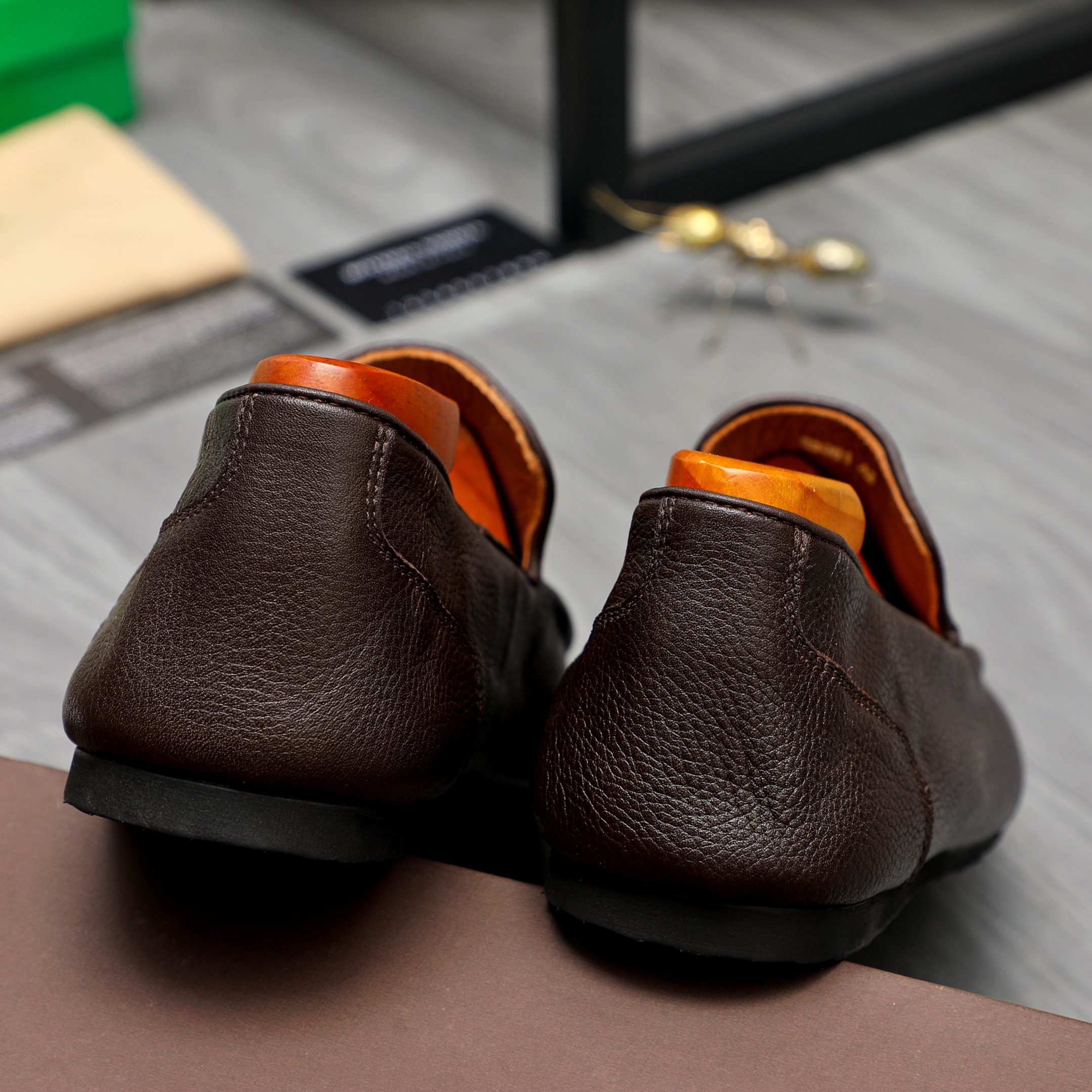 Bottega Veneta Men's Leather Slip-On Loafers, Genuine Leather Insole & Outsole 11 a1743577900970 5088