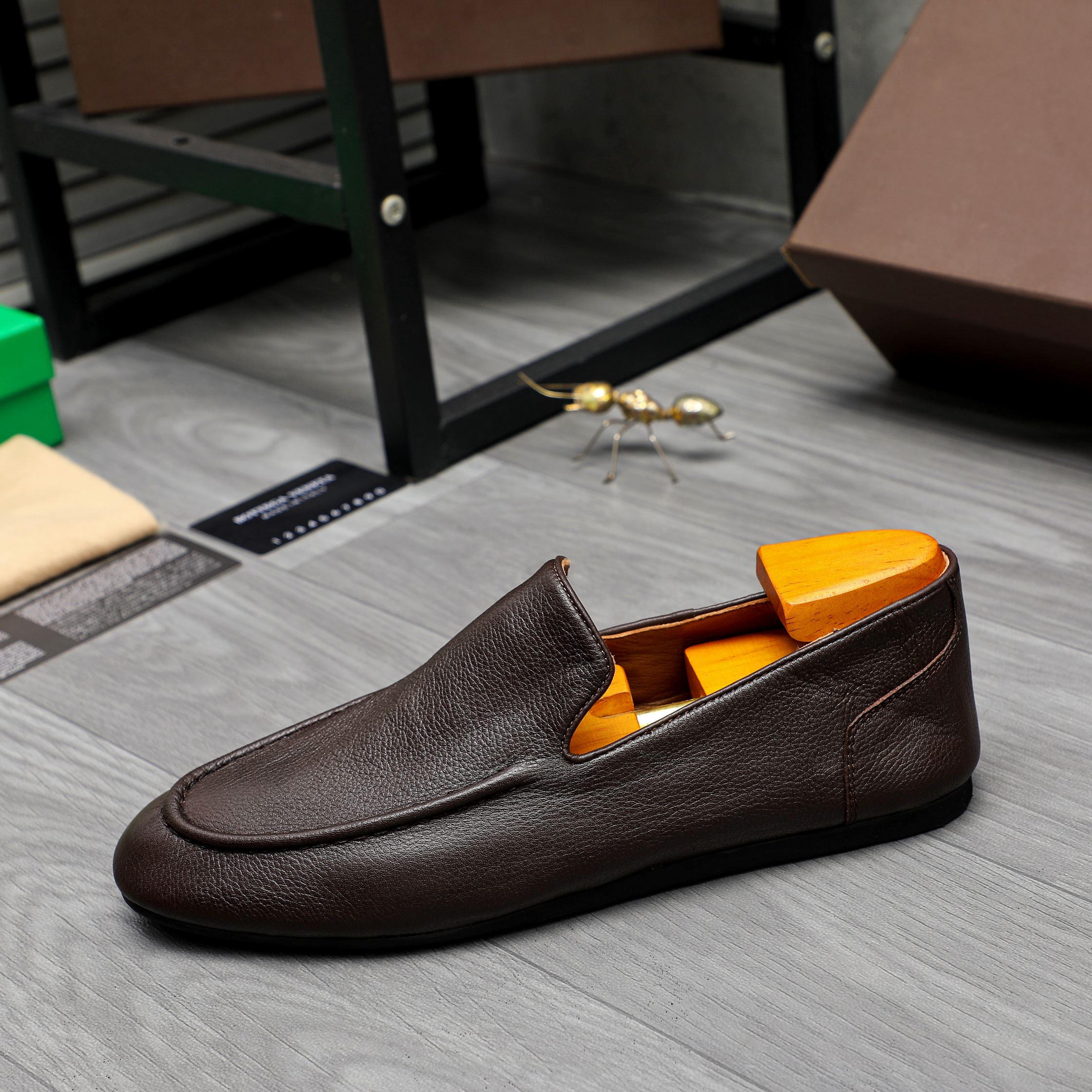 Bottega Veneta Men's Leather Slip-On Loafers, Genuine Leather Insole & Outsole 7 a1743577901047 1310