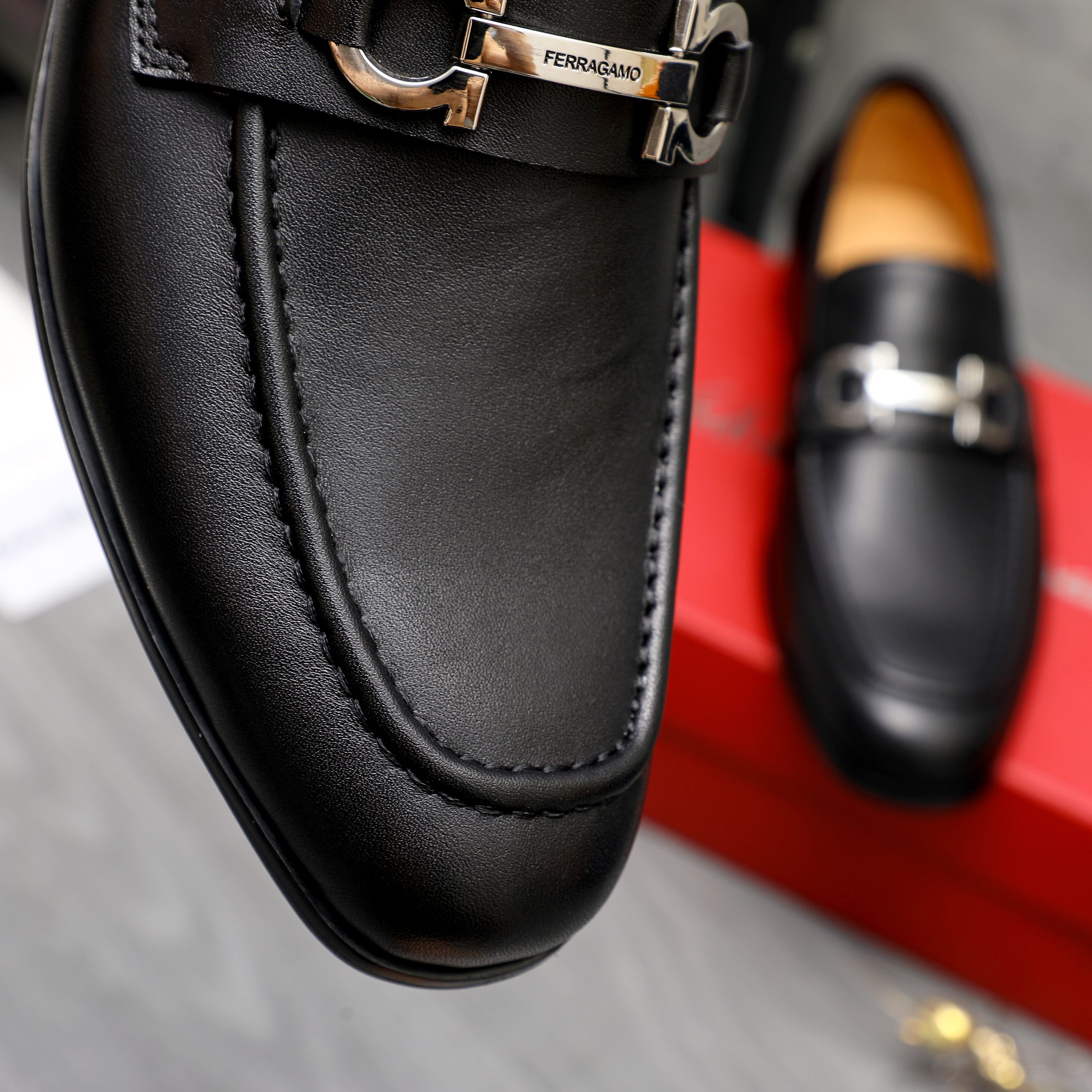 Salvatore Ferragamo Men's Black Leather Loafers With Buckle Detail 10 a1743579729797 6524