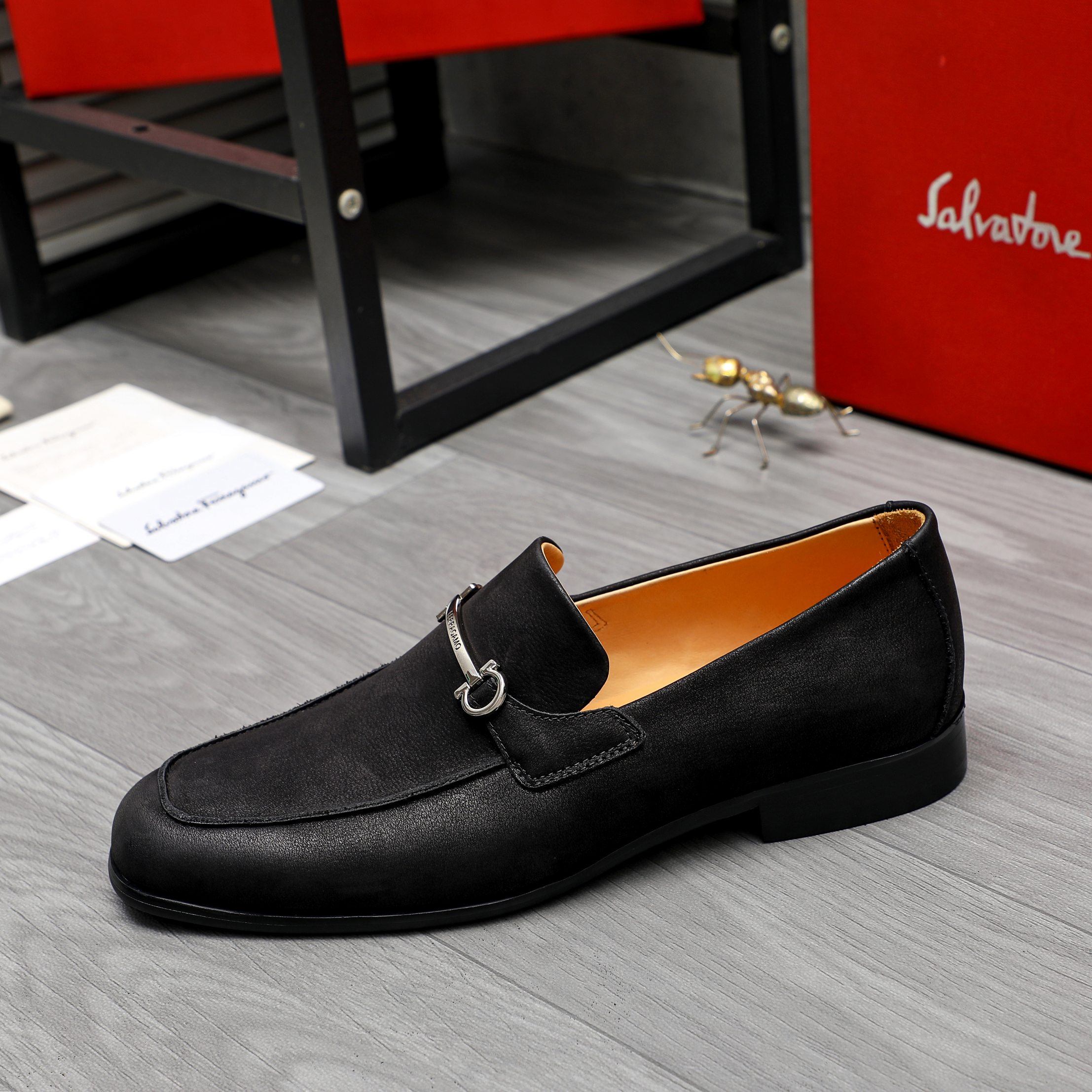 Salvatore Ferragamo Men's Black Leather Slip-On Loafers Size 39-44 7 a1743579860872 0235