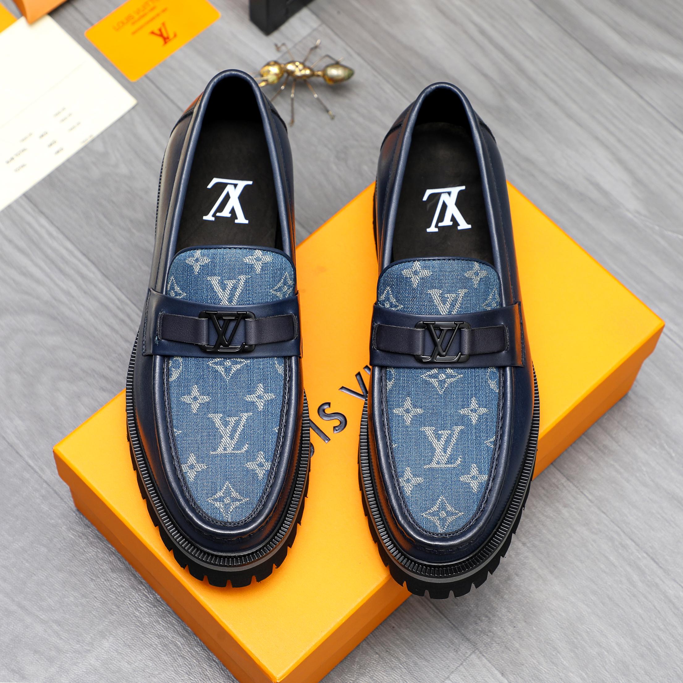 Louis Vuitton Men's Leather Loafers with Embossed Monogram Design 3 a1744097231772 7404