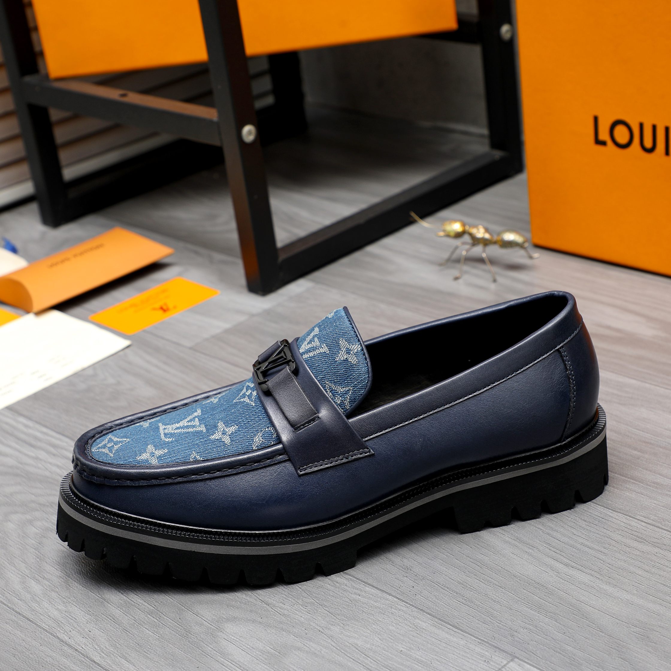 Louis Vuitton Men's Leather Loafers with Embossed Monogram Design 7 a1744097234063 1843