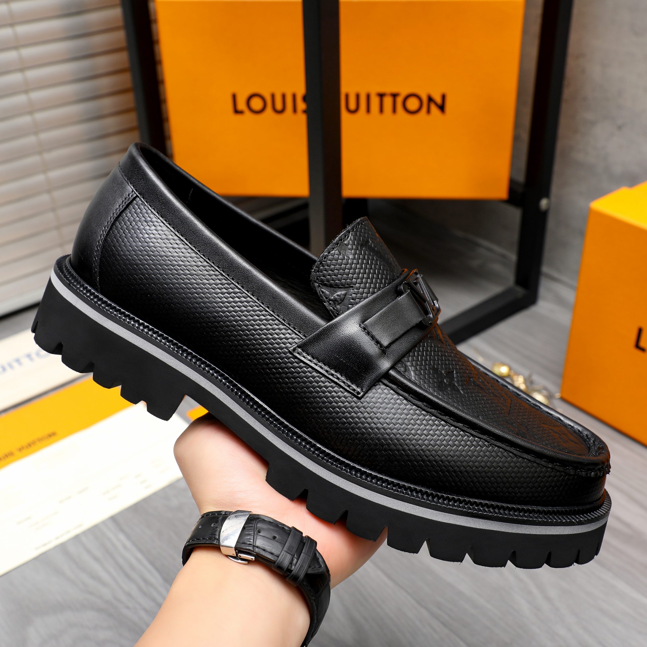 Louis Vuitton Men's Leather Loafers Slip-Ons Dress Shoes Size 39-44 8 a1744098083245 0451