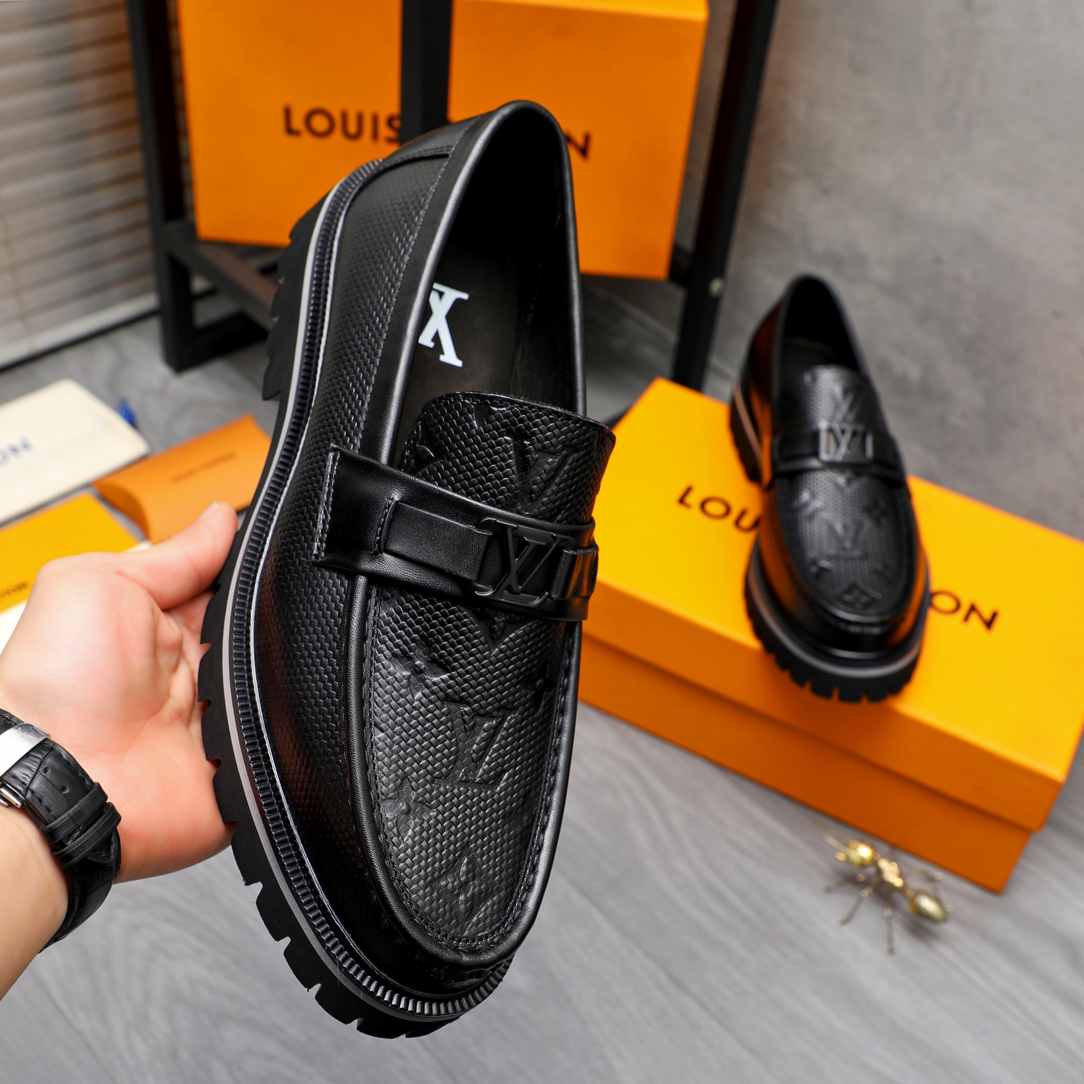Louis Vuitton Men's Leather Loafers Slip-Ons Dress Shoes Size 39-44 6 a1744098085186 7266