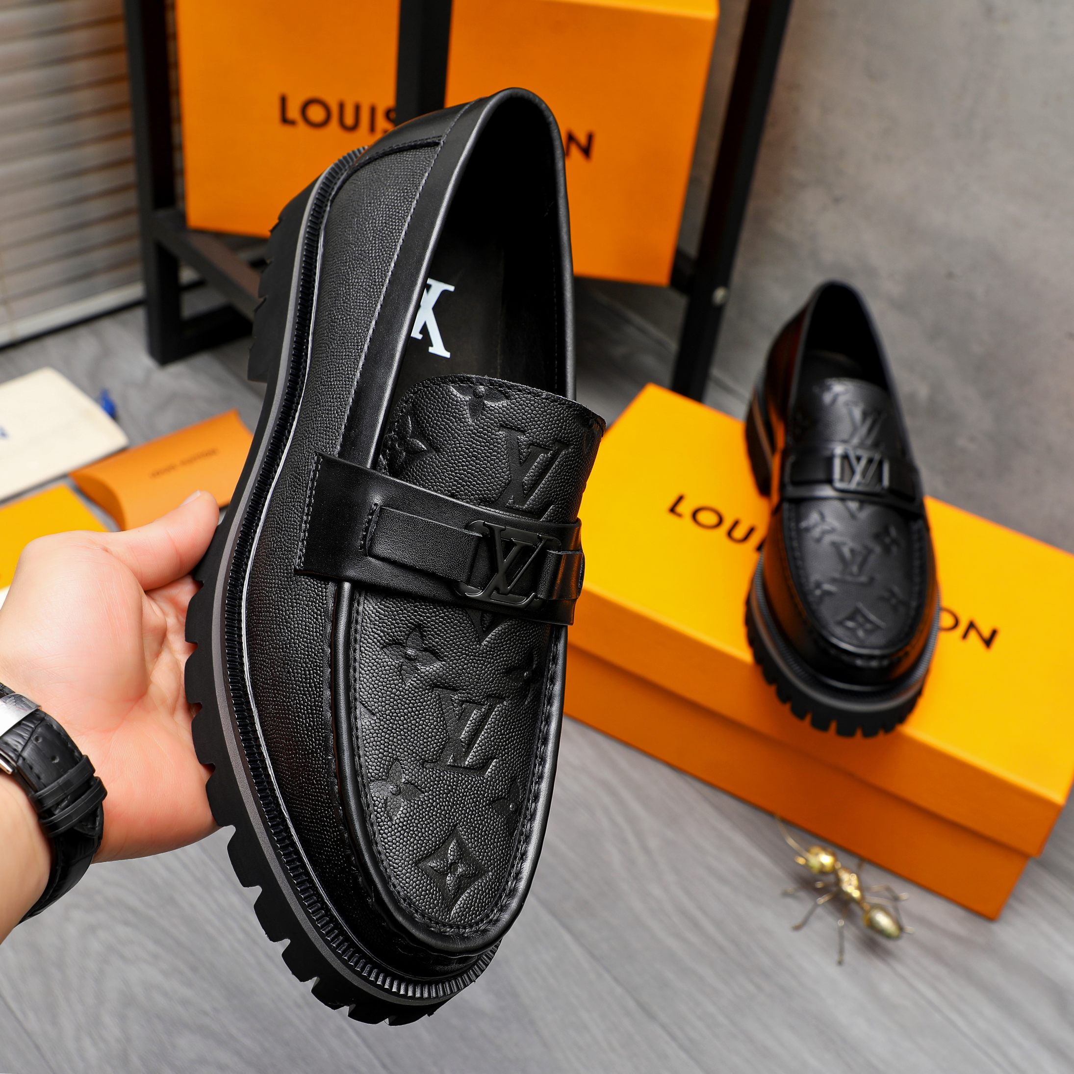 Louis Vuitton Men's Business Loafers Leather Slip-ons Size 39-44 6 a1744098423452 3657