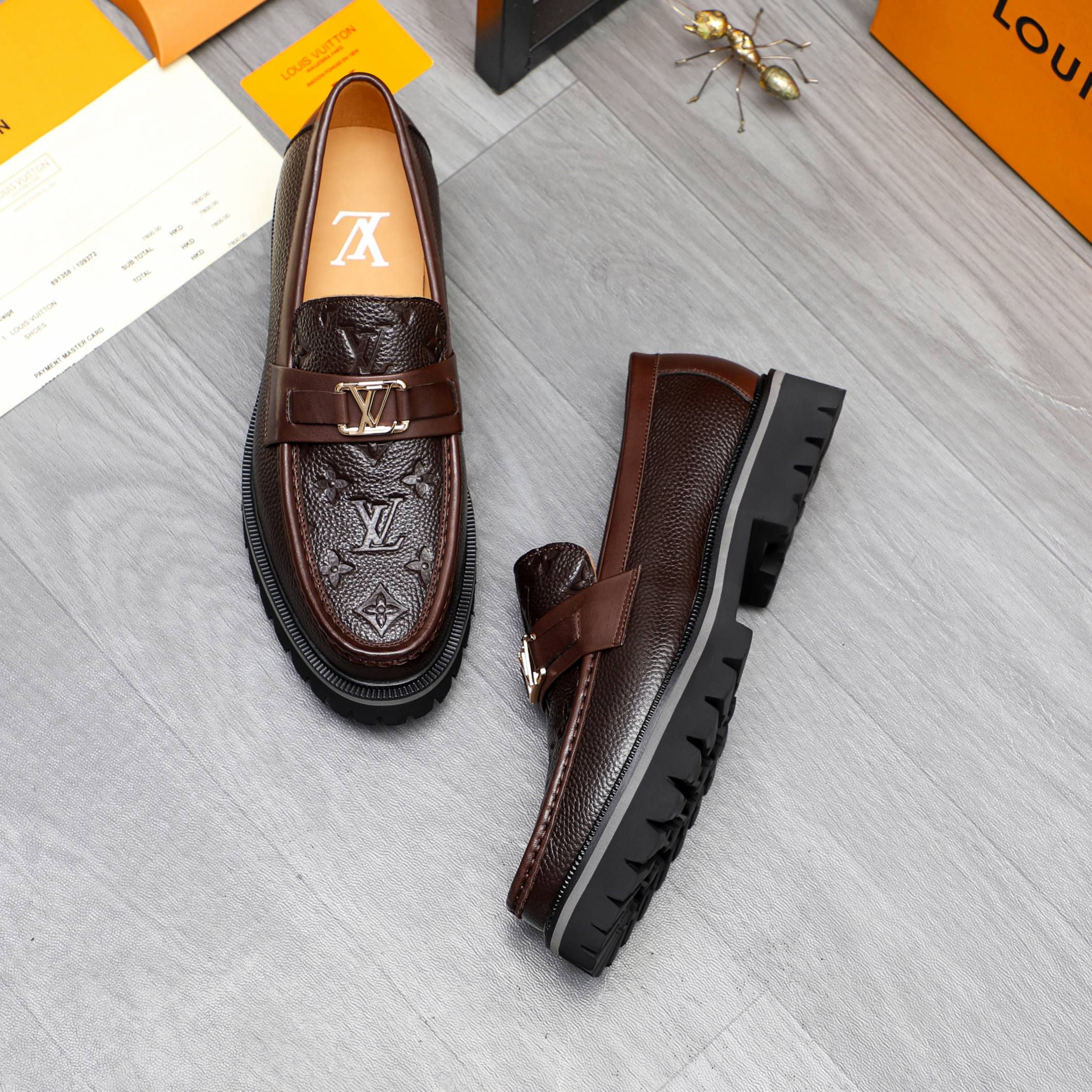 Louis Vuitton Men's Embossed Leather Loafers - Business Casual Slip-Ons 5 a1744099188417 5880