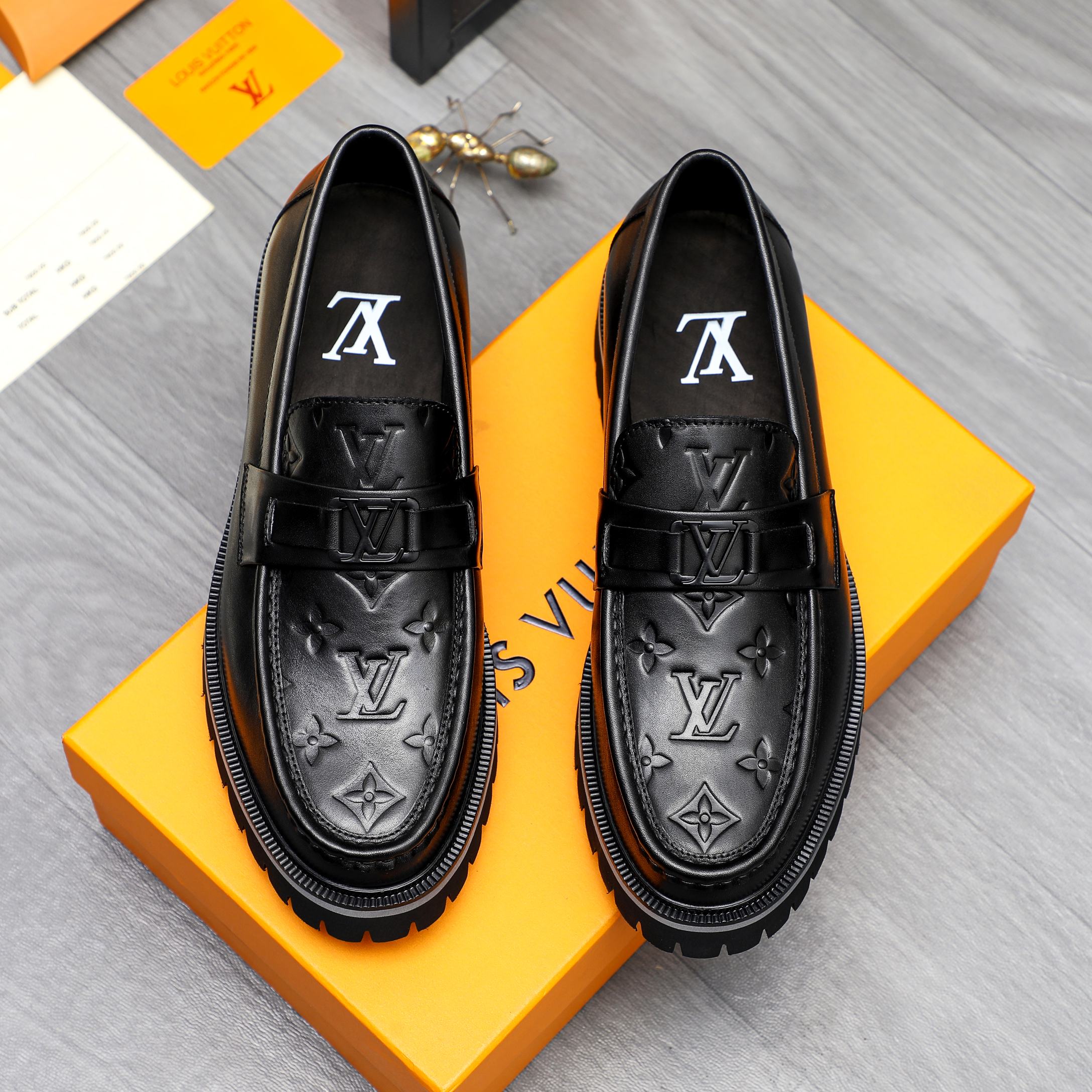 Louis Vuitton Men's Leather Loafers - Embossed Design, Comfortable Fit 3 a1744099376810 8084
