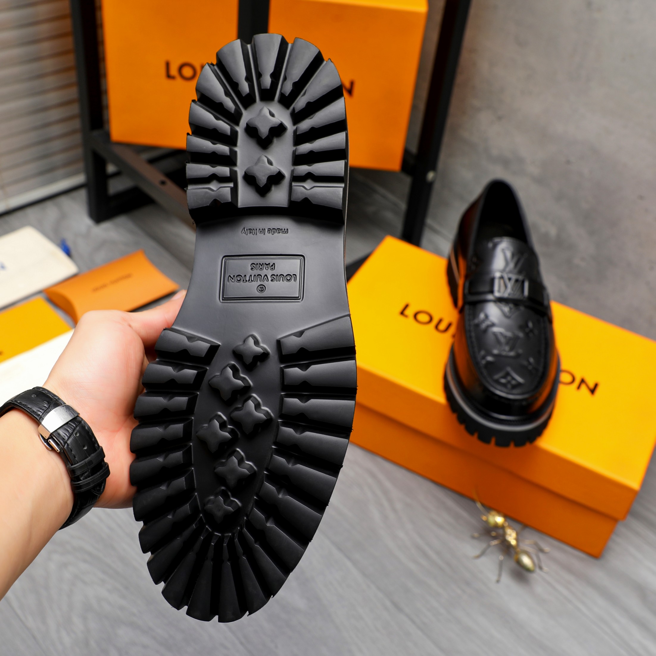 Louis Vuitton Men's Leather Loafers - Embossed Design, Comfortable Fit 9 a1744099378665 5187
