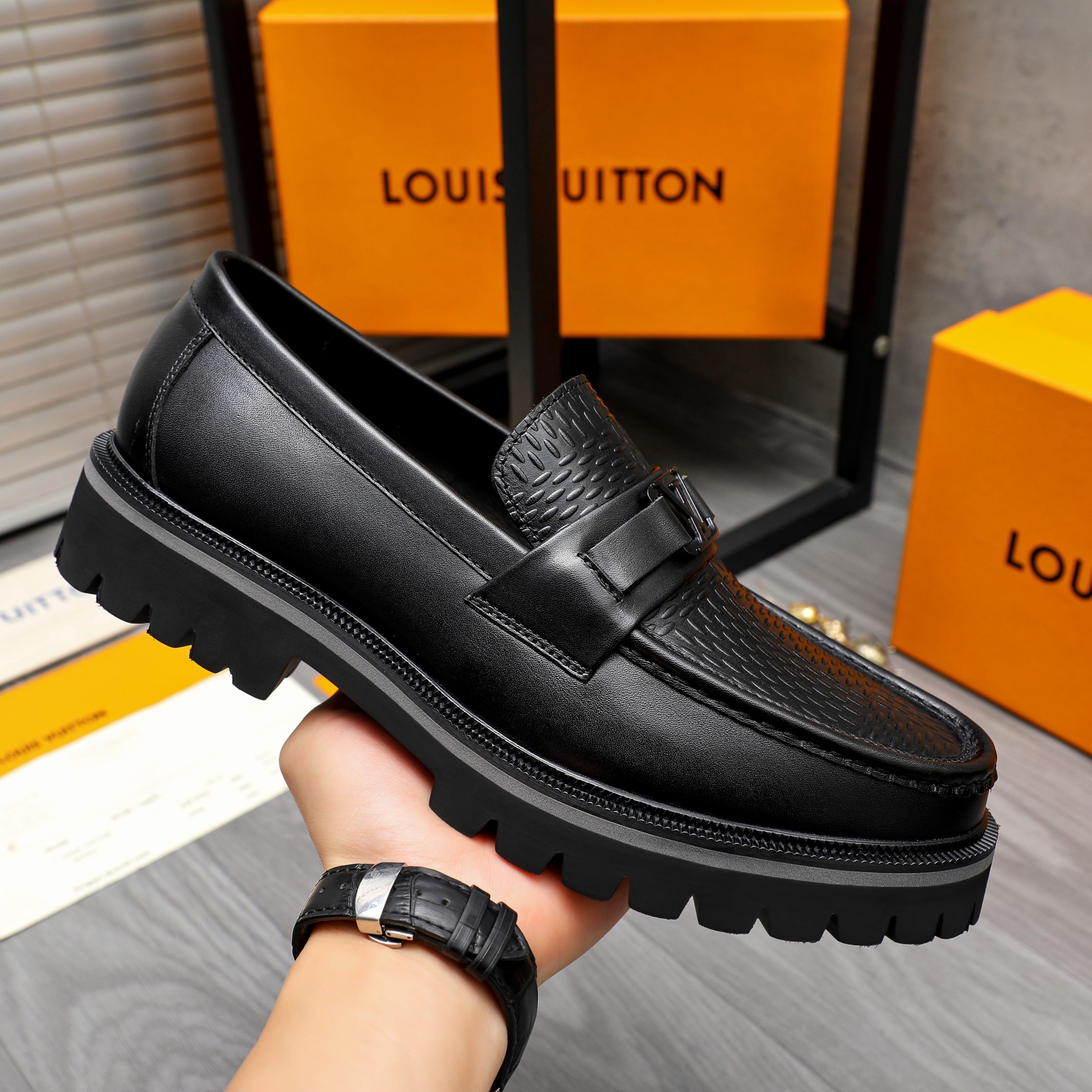 Louis Vuitton Men's Leather Loafers, Business Casual Slip-Ons, Size 39-44 8 a1744099988696 8265