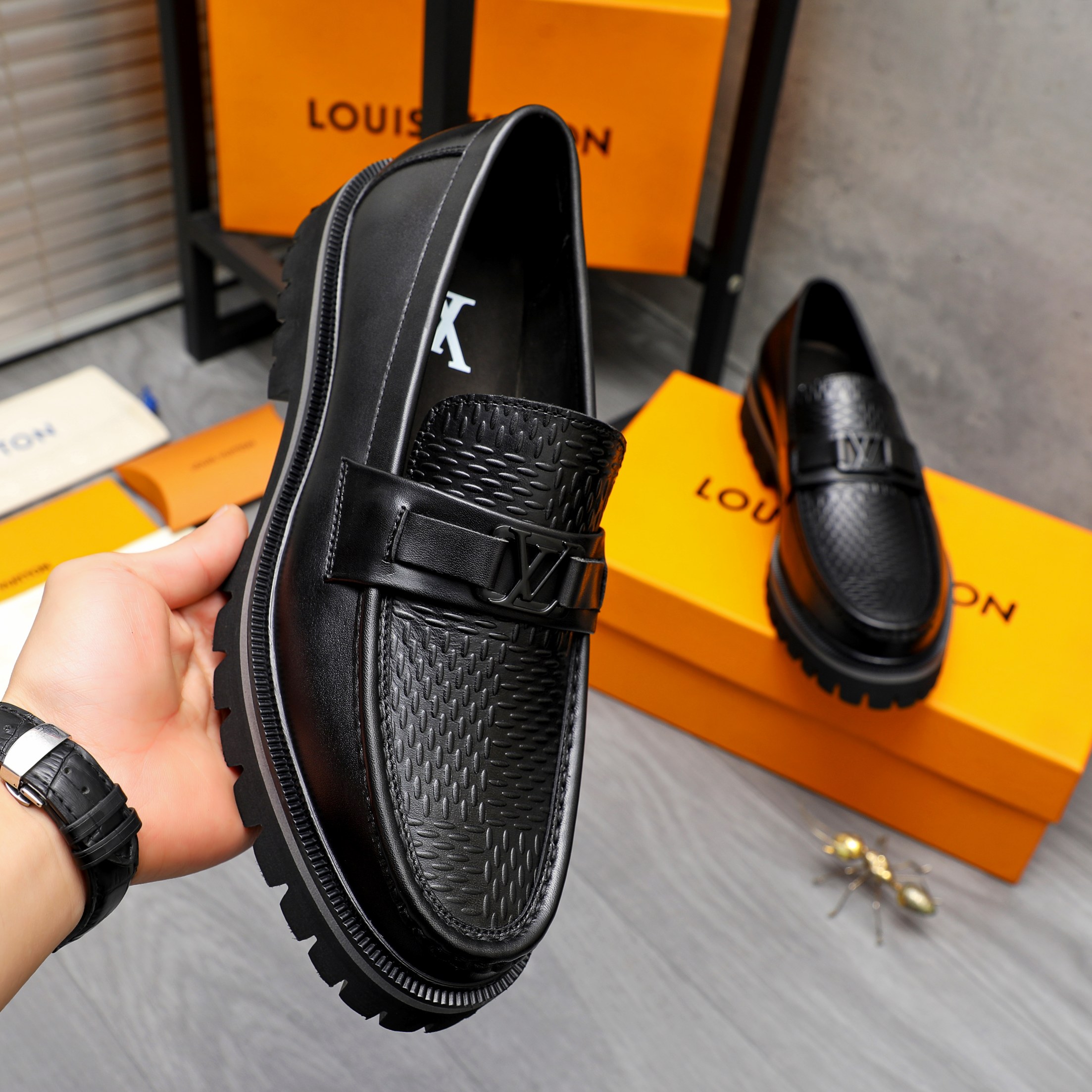 Louis Vuitton Men's Leather Loafers, Business Casual Slip-Ons, Size 39-44 6 a1744099990793 3575