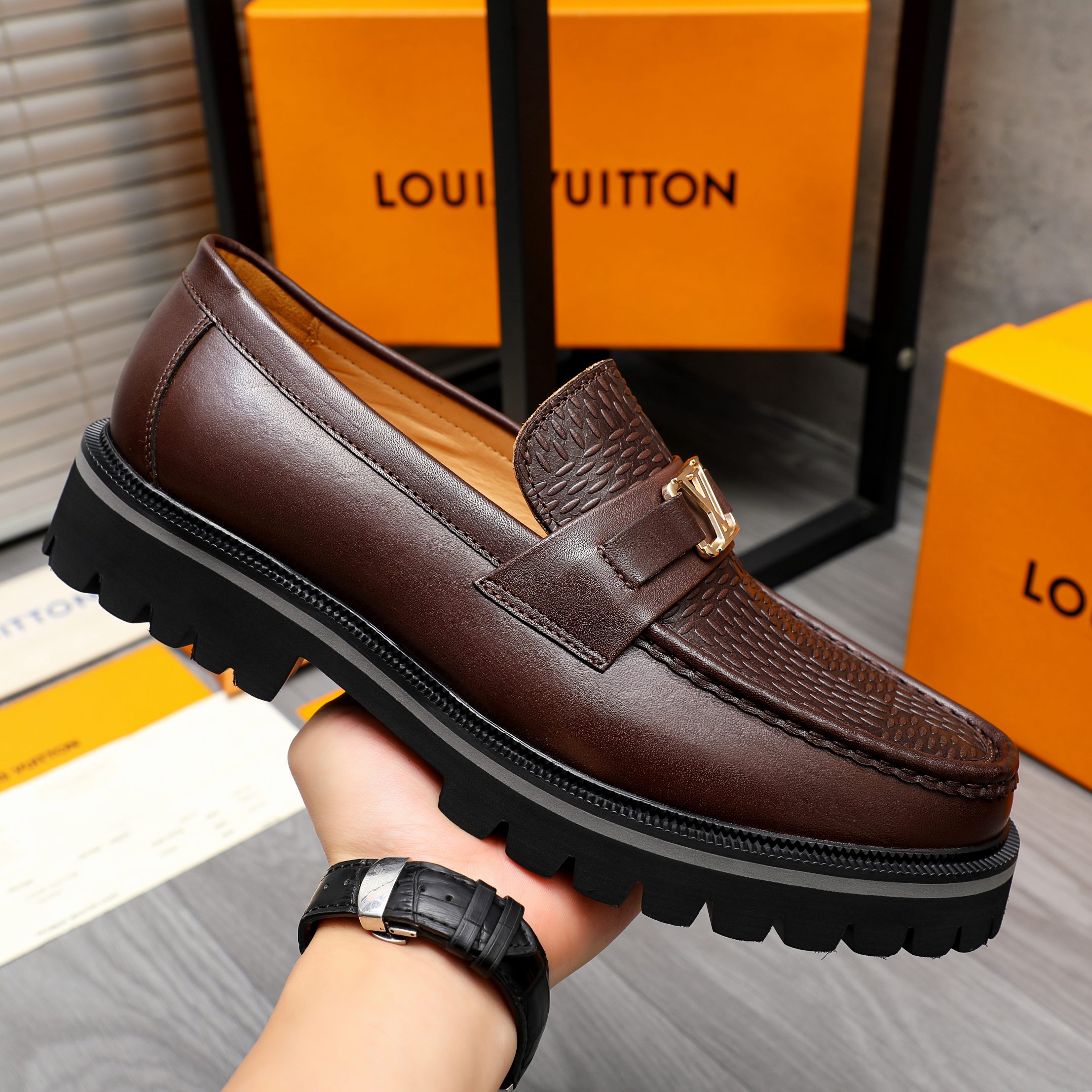 Louis Vuitton Men's Leather Loafers, Slip-On Style, Sizes 39-44 8 a1744100181132 8813